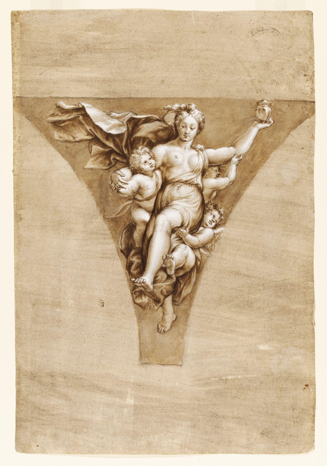 Psyche Carried by Three Amoretti (after Raphael), 17th century