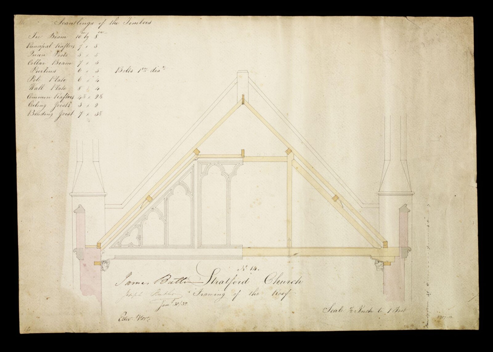 Drawing, Edward Blore, 1832.