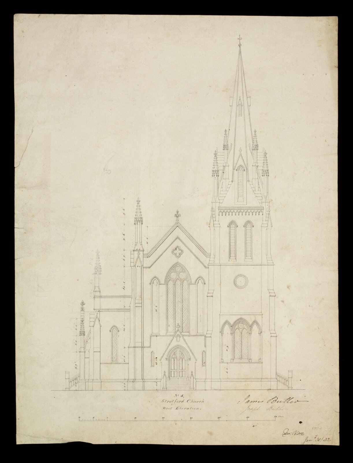 Drawing, Edward Blore, 30/01/1832