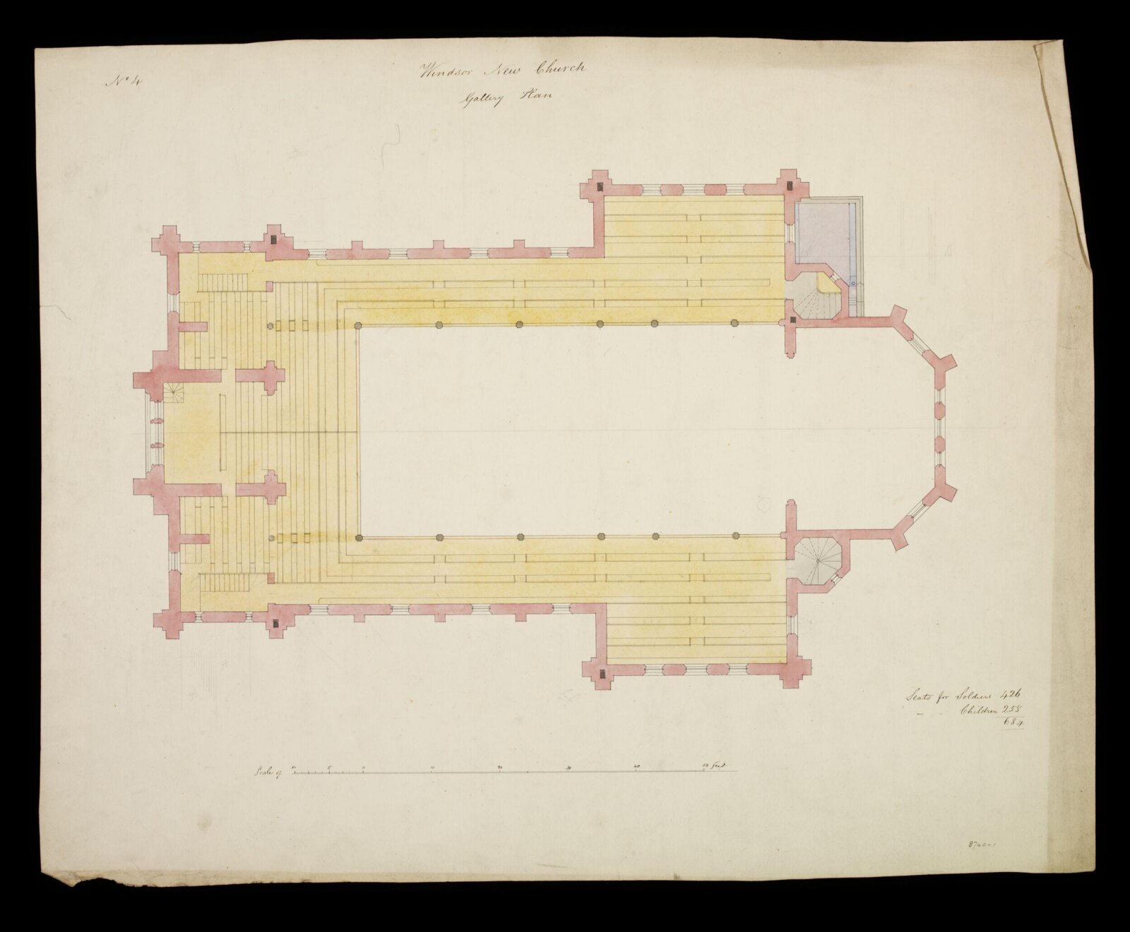 Drawing, Edward Blore, 1842-4