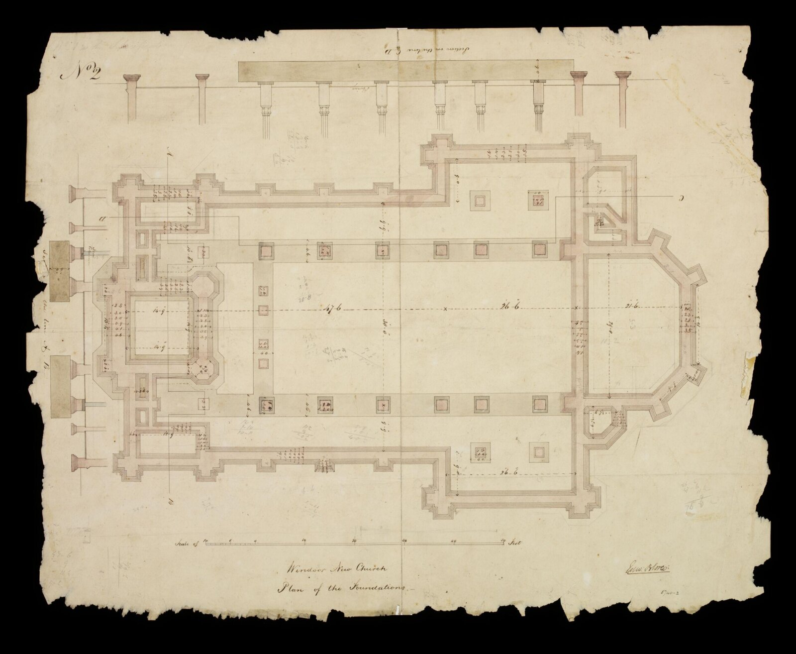 Drawing, Edward Blore, 1842-4