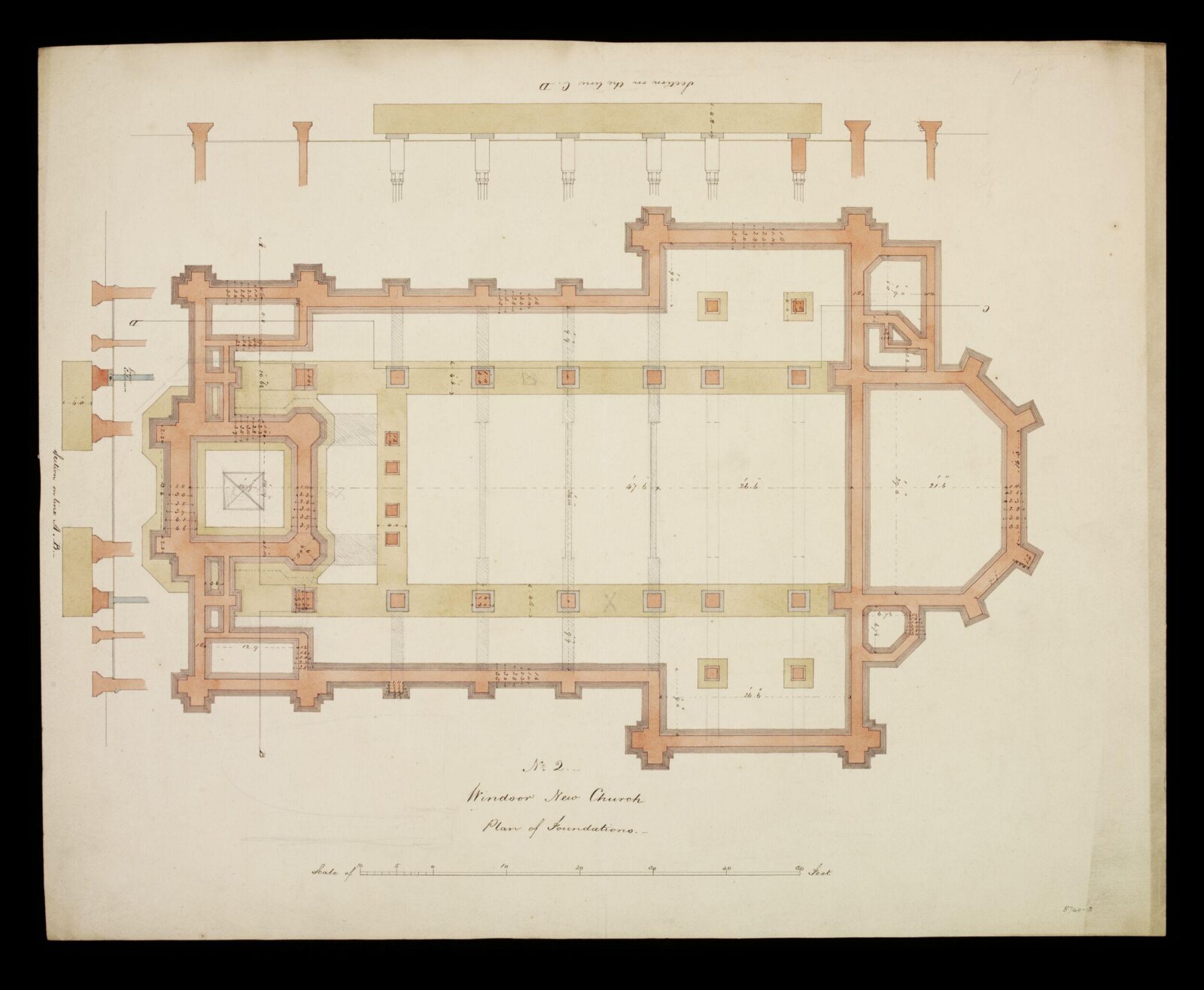 Drawing, Edward Blore, 1842-4