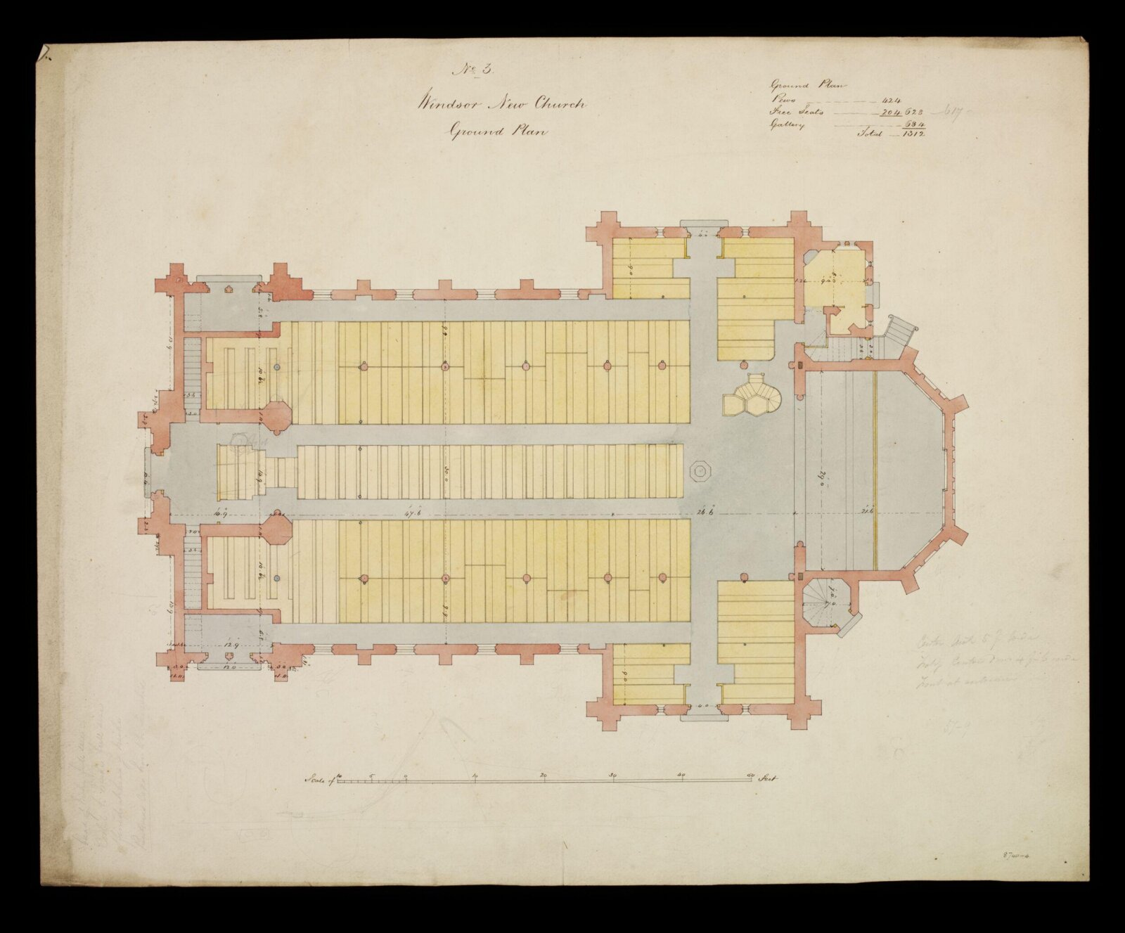 Drawing, Edward Blore, 1842-4