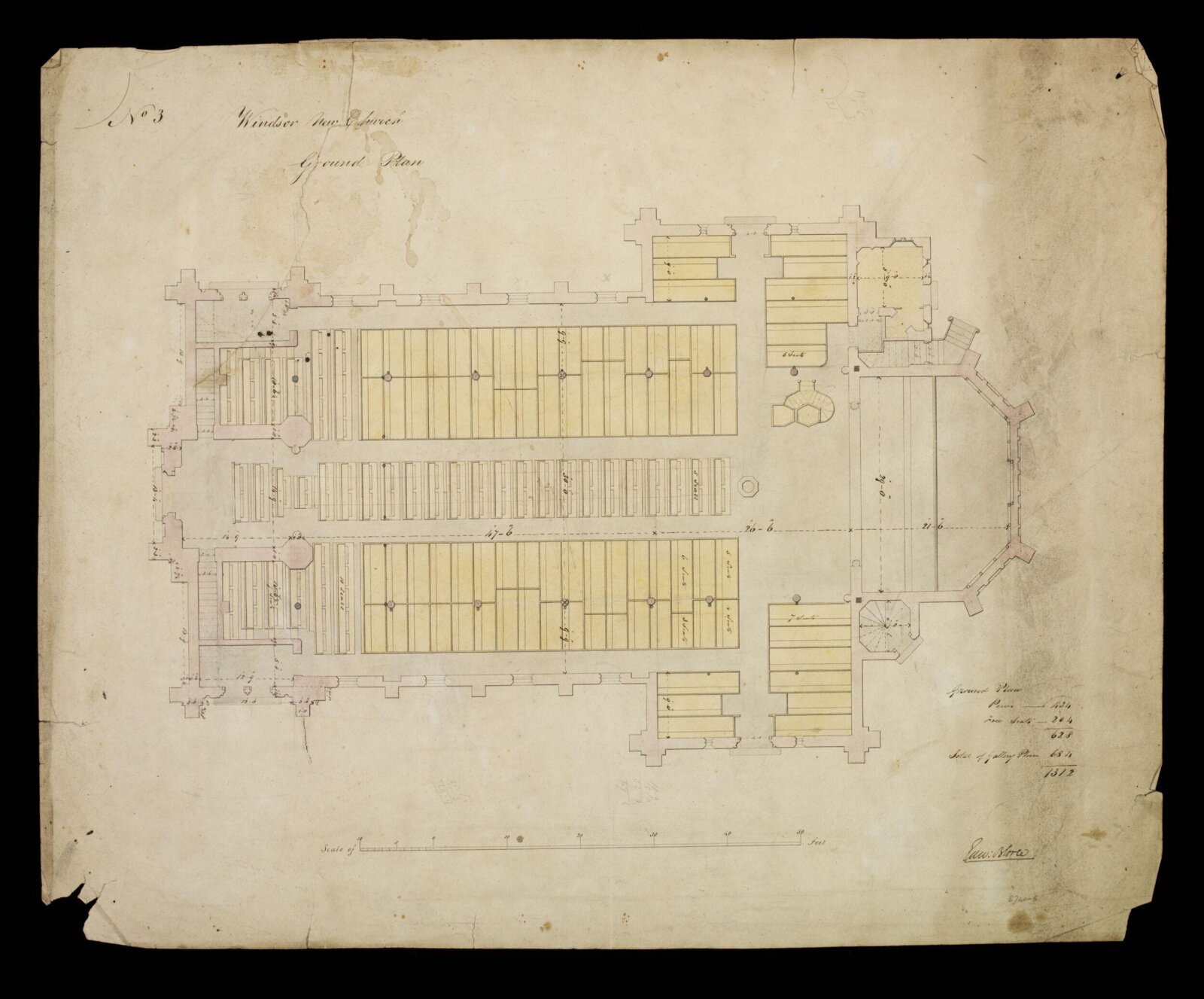 Drawing, Edward Blore, 1842-4