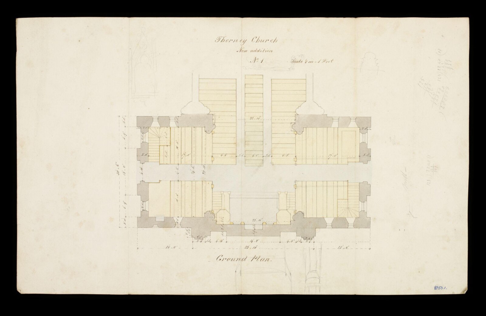 Drawing, Edward Blore, 1840-41