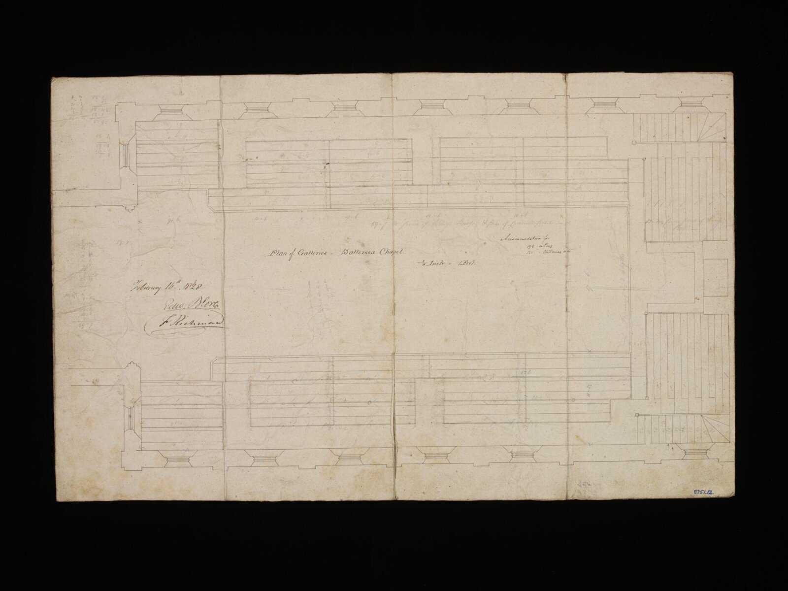 Drawing, Edward Blore, 16/02/1828