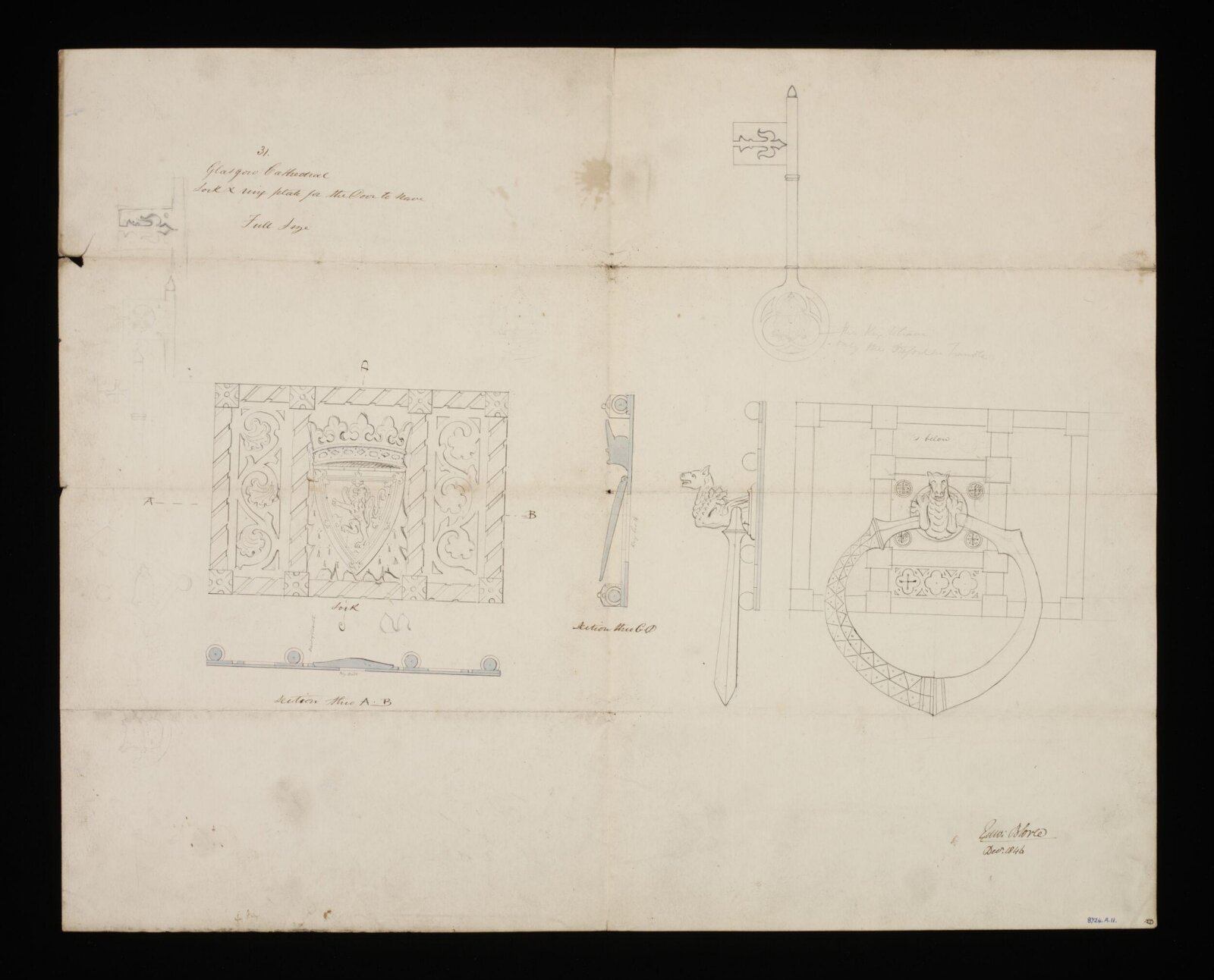 Drawing, Edward Blore, December 1846