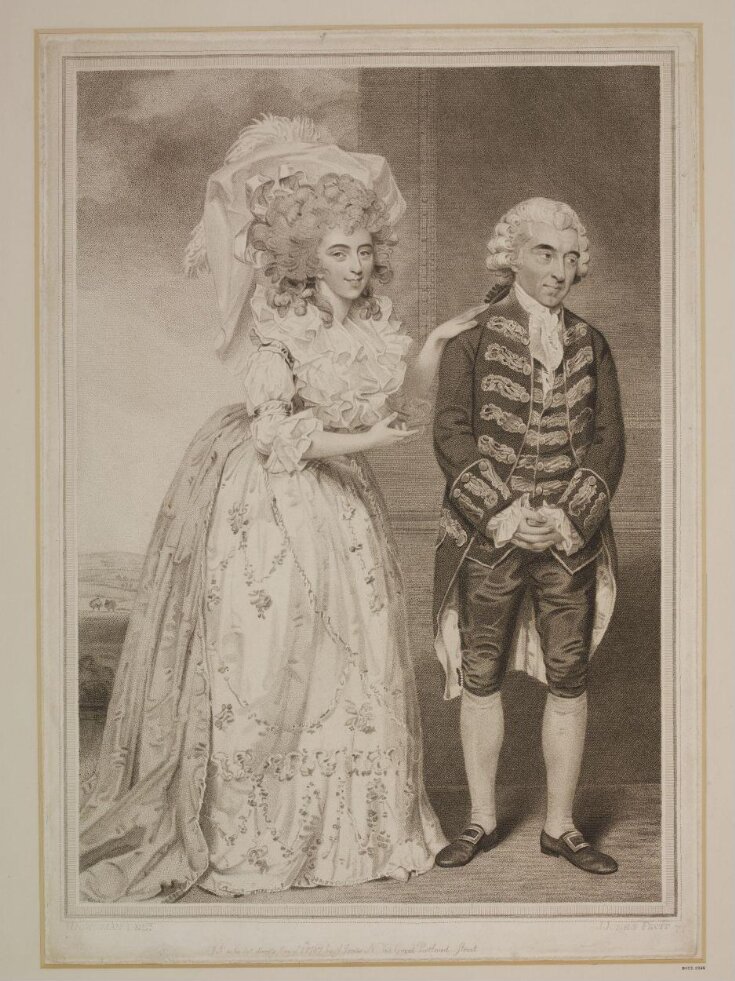 Miss Farren and Mr. King, as Lady Emily and Sir Clement Flint top image