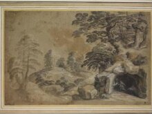 Landscape with a Hermit in a Rocky Grotto thumbnail 1