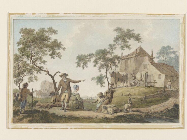 Farm Landscape with figure and cattle top image