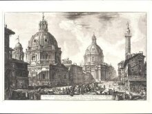 Veduta delle due chiese, l'una detta della Madonna di Loreto, l'altra del Nome di Maria presso la colonna Trajana thumbnail 1