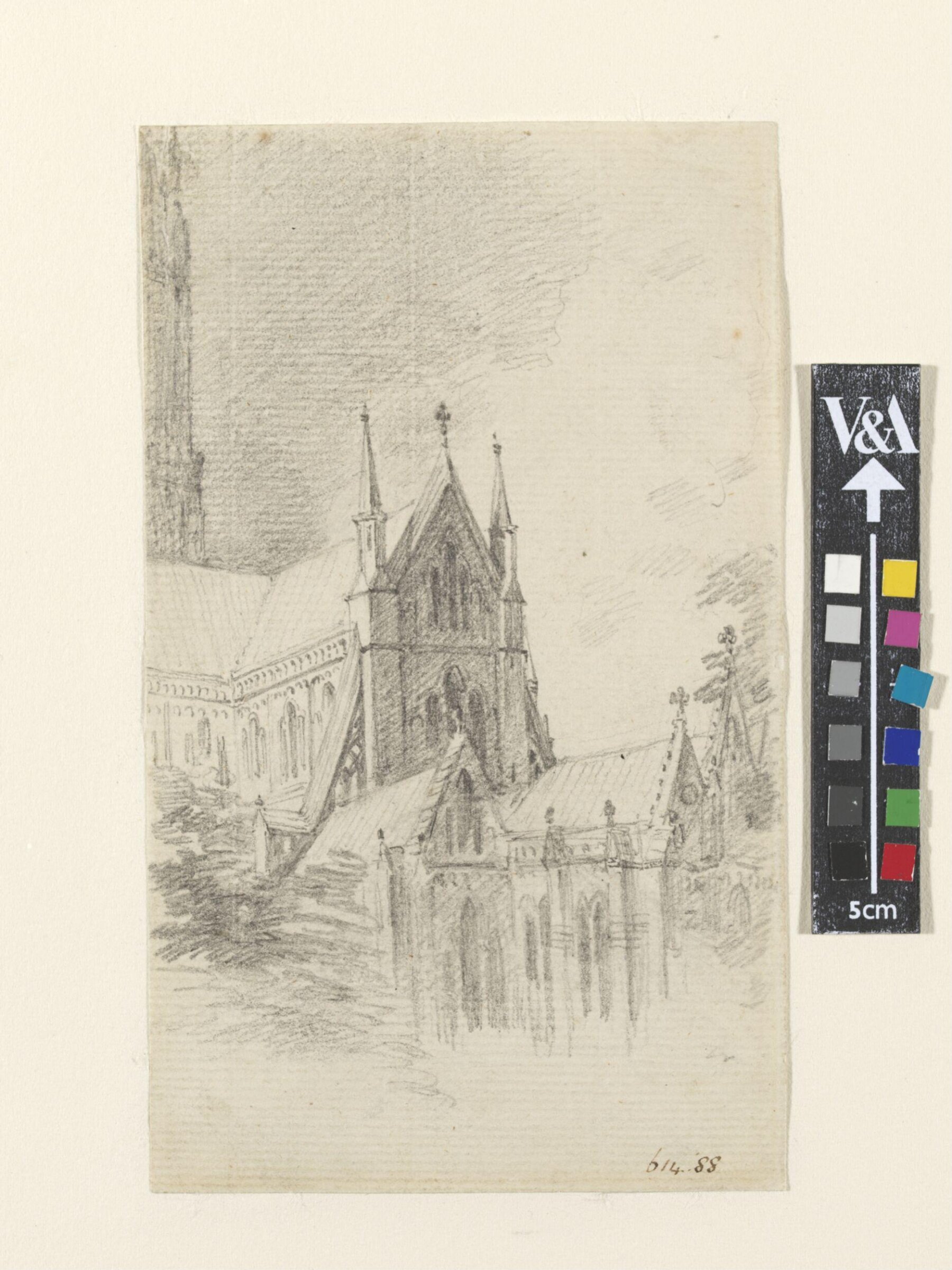 Salisbury Cathedral: exterior view of the east end, Constable, 1811, September