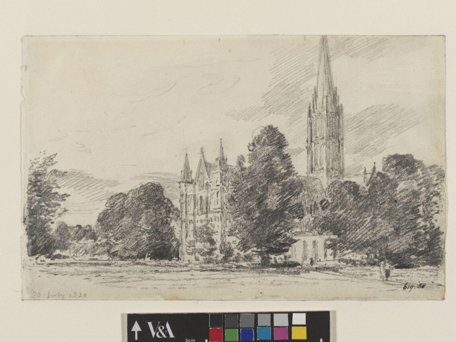 Salisbury Cathedral, from the south-west, Constable, 1820, July 20