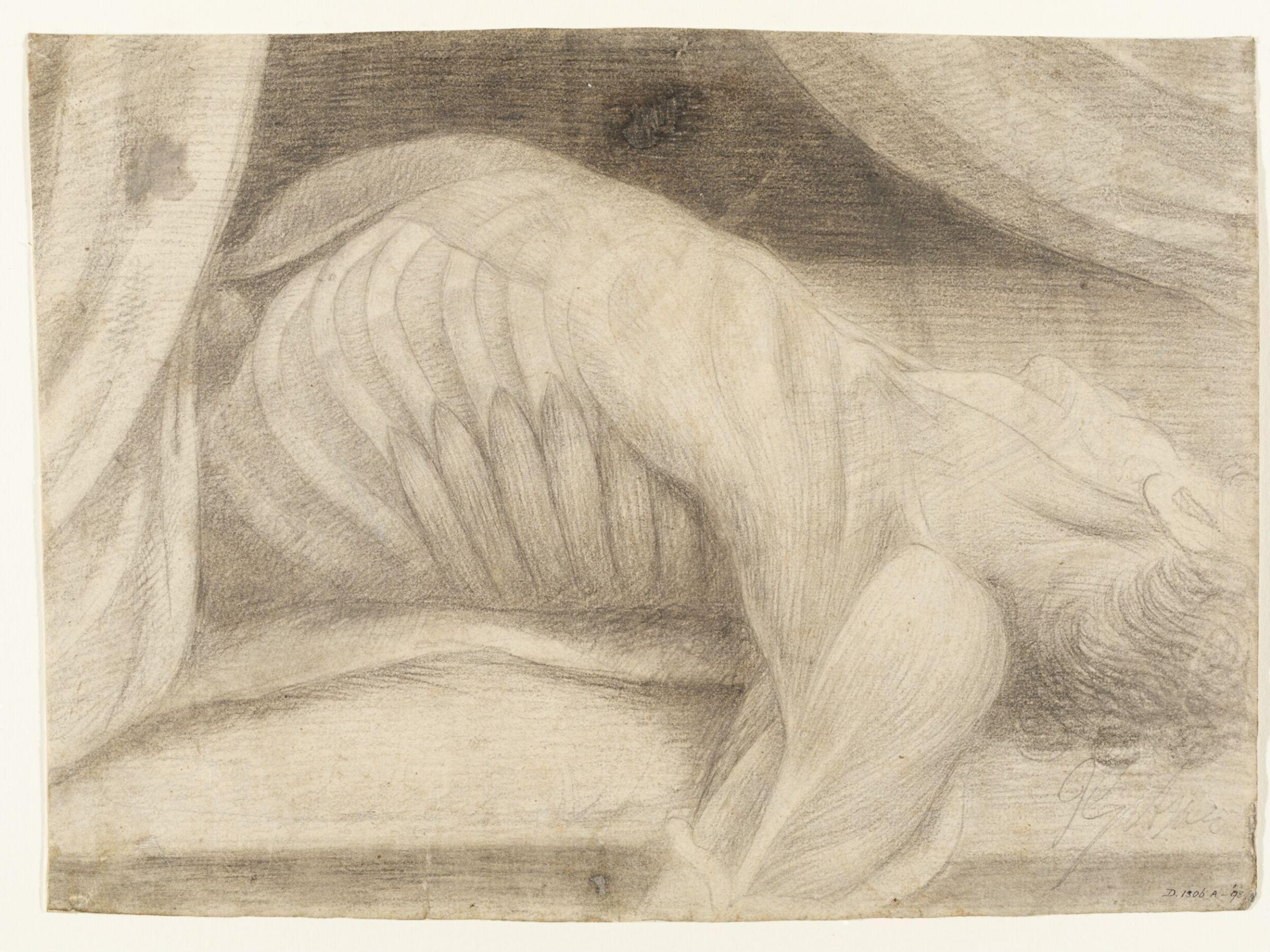 Half-length anatomical study of a man, drawn from a dissected corpse, John Gibson, ca.1815