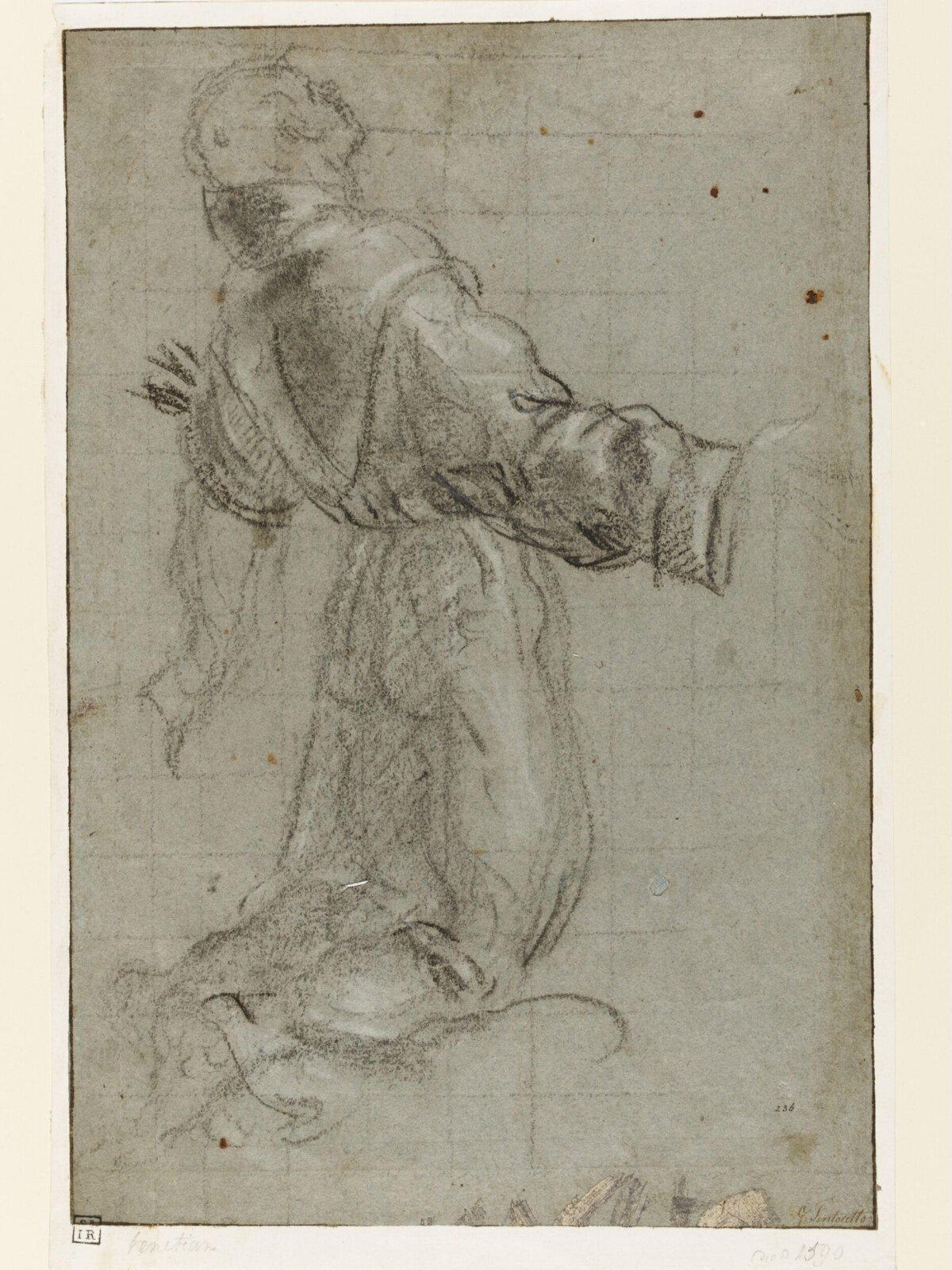 A kneeling monk, Jacopo Tintoretto, ca.1540-1594