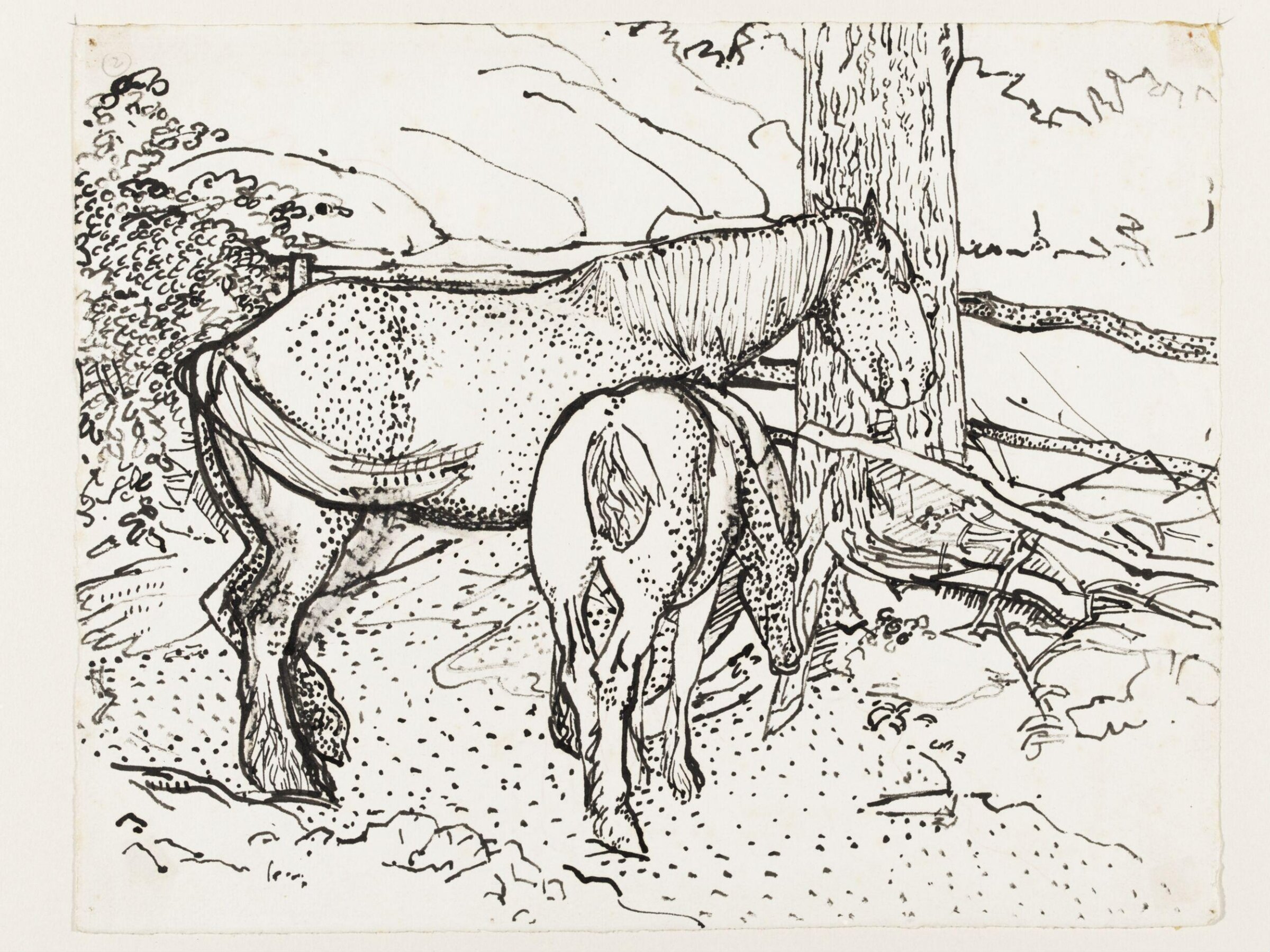 A shire horse and her foal, Harold Gilman, late 19th century-early 20th century