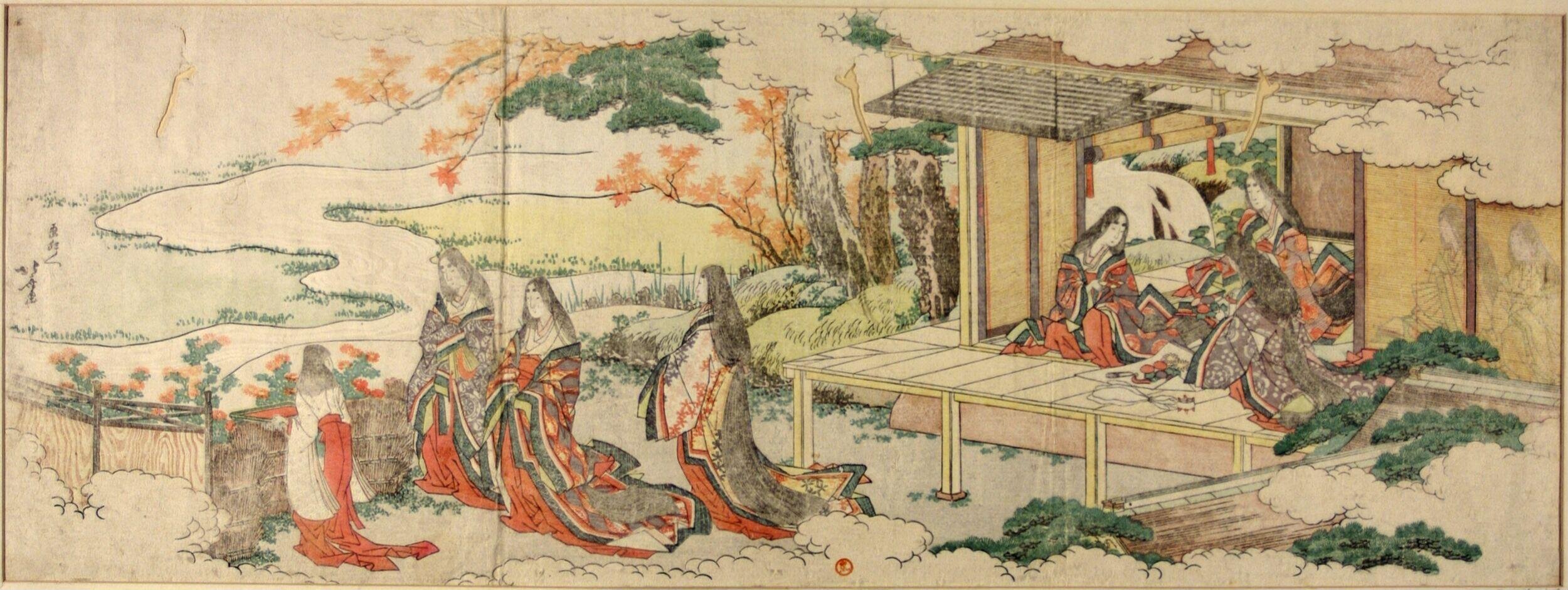 Preparations for the Chrysanthemum Festival in the Ninth Month by Katsushika Hokusai