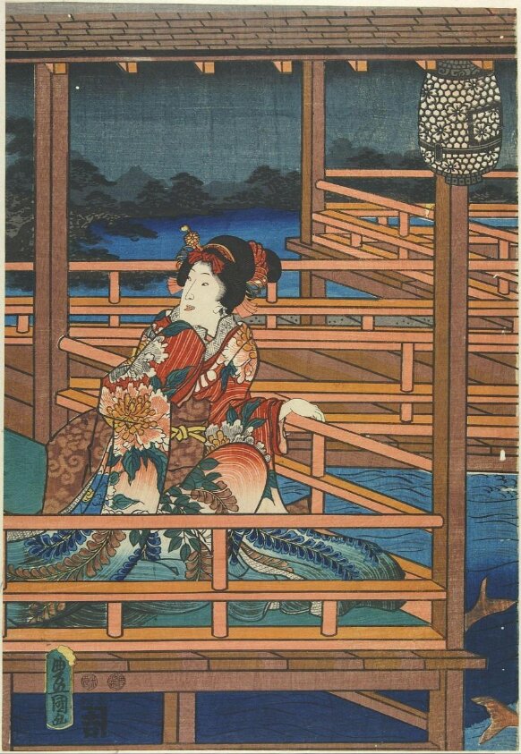 Illustration of a Scene from <i>Genji Monogatari</i> (ca. 1847-1852) by Utagawa Kunisada (I)
