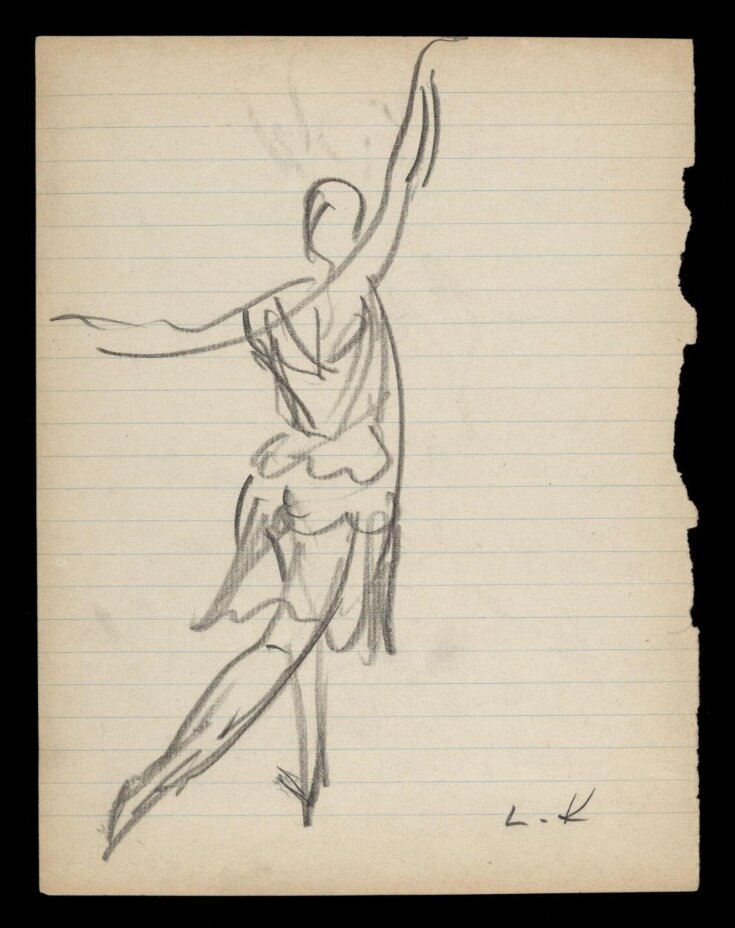 Sketch by Laura Knight of a female dancer top image