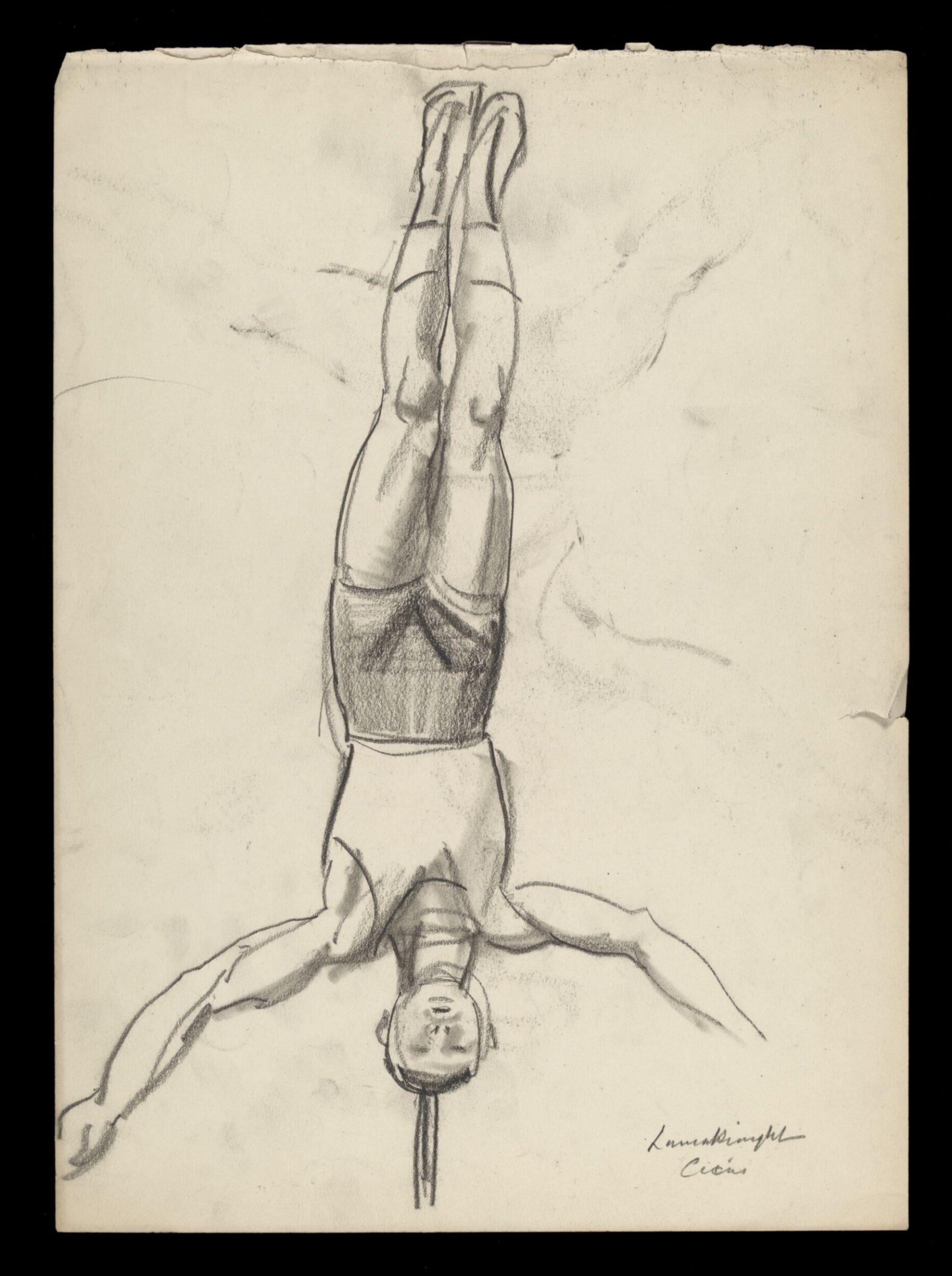 Laura Knight sketch of an aerialist, Laura Knight, ca. early 20th century