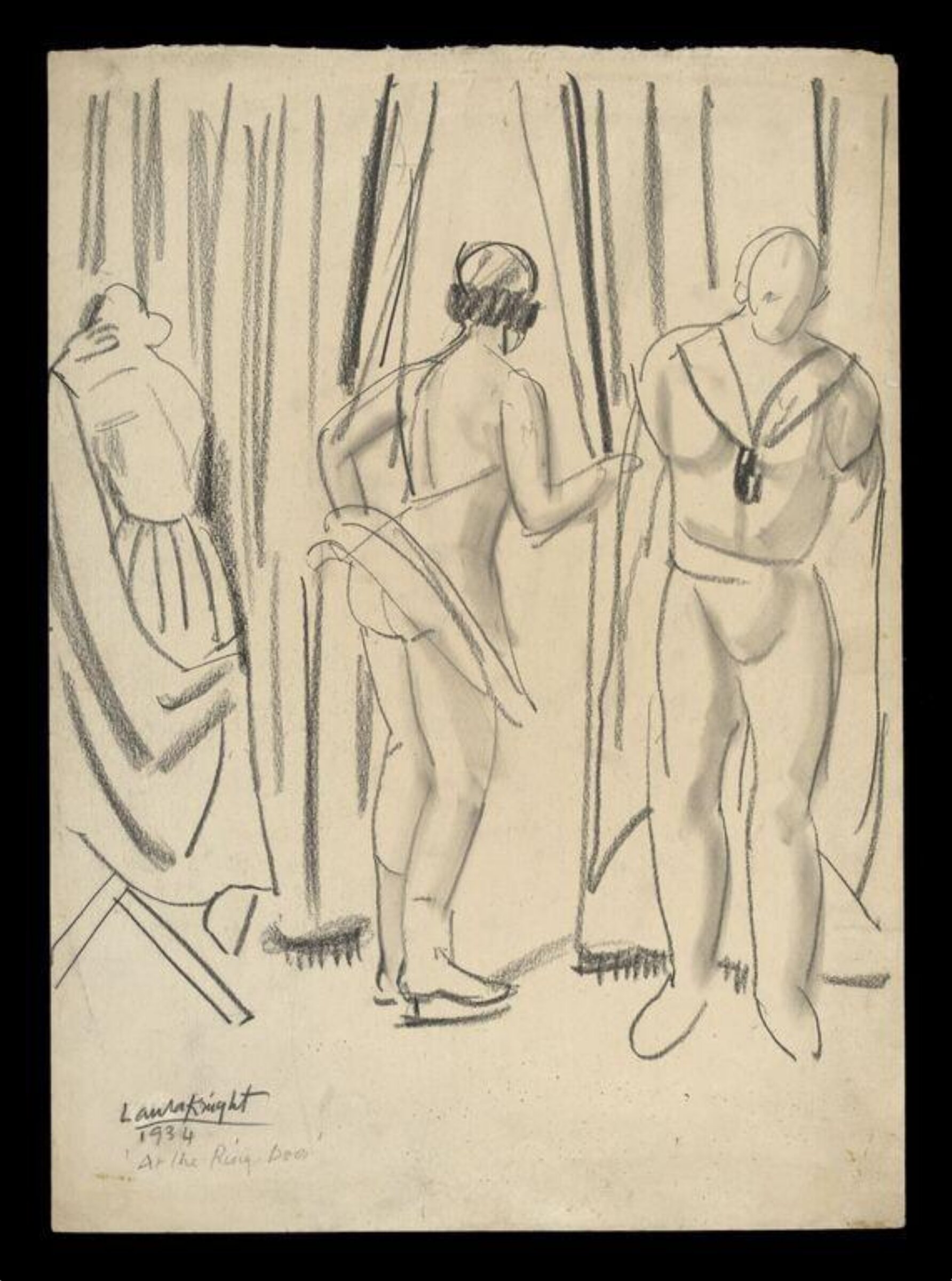 <i>At the Ring Door</i>. Circus sketch by Laura Knight, 1934, Laura Knight, 1934