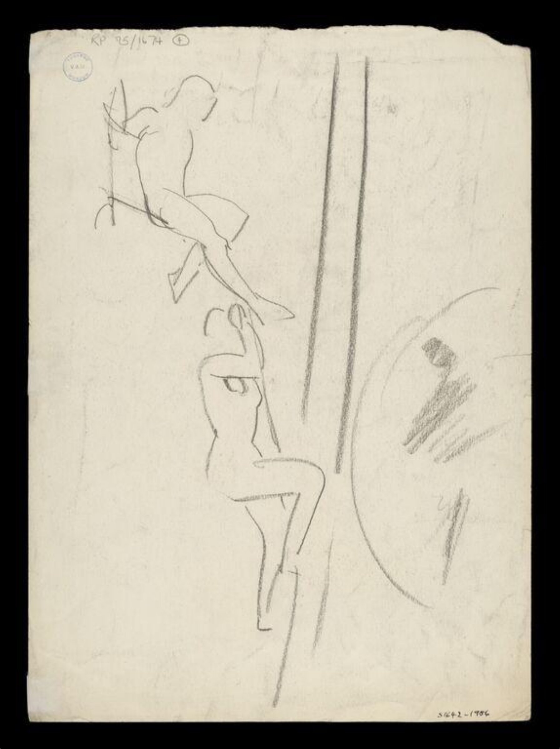 Laura Knight sketch of circus aerial performers, Laura Knight, ca.1930