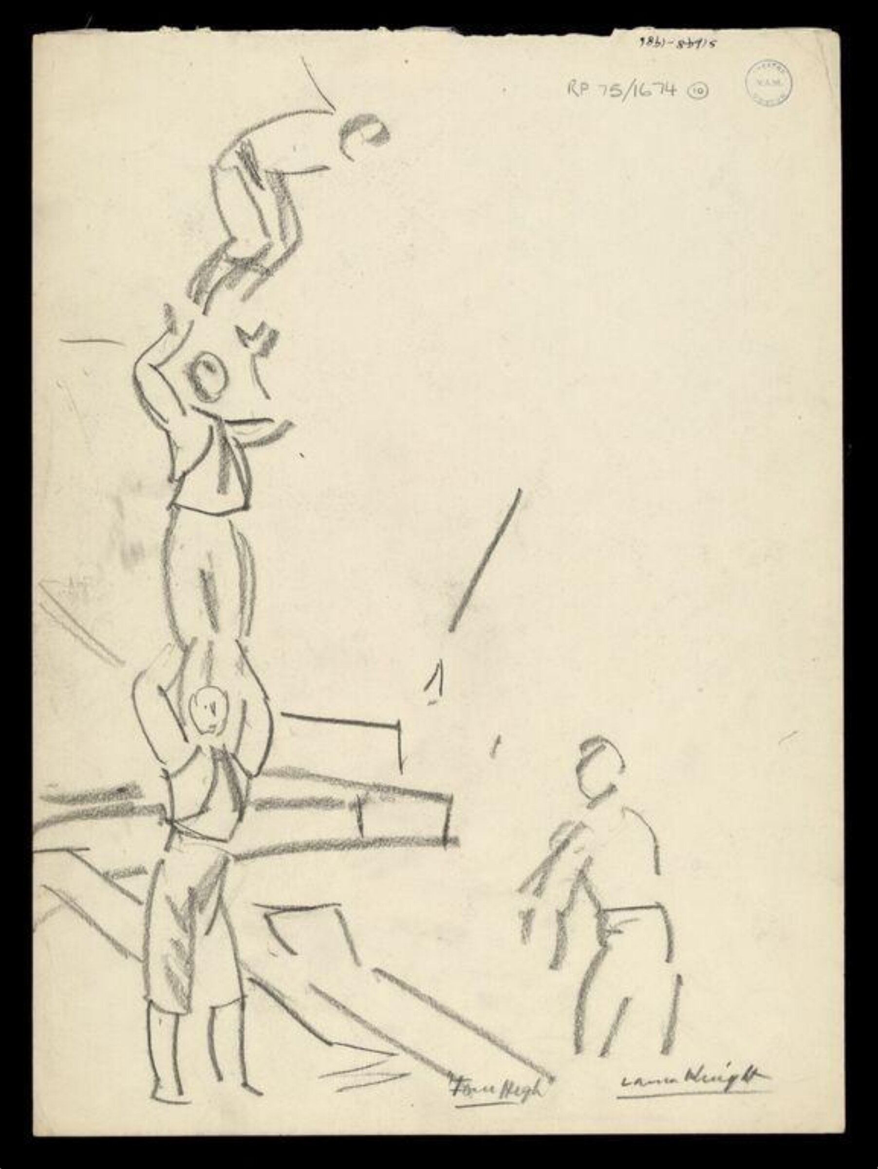 Laura Knight sketch of circus performers, Laura Knight, early 20th century