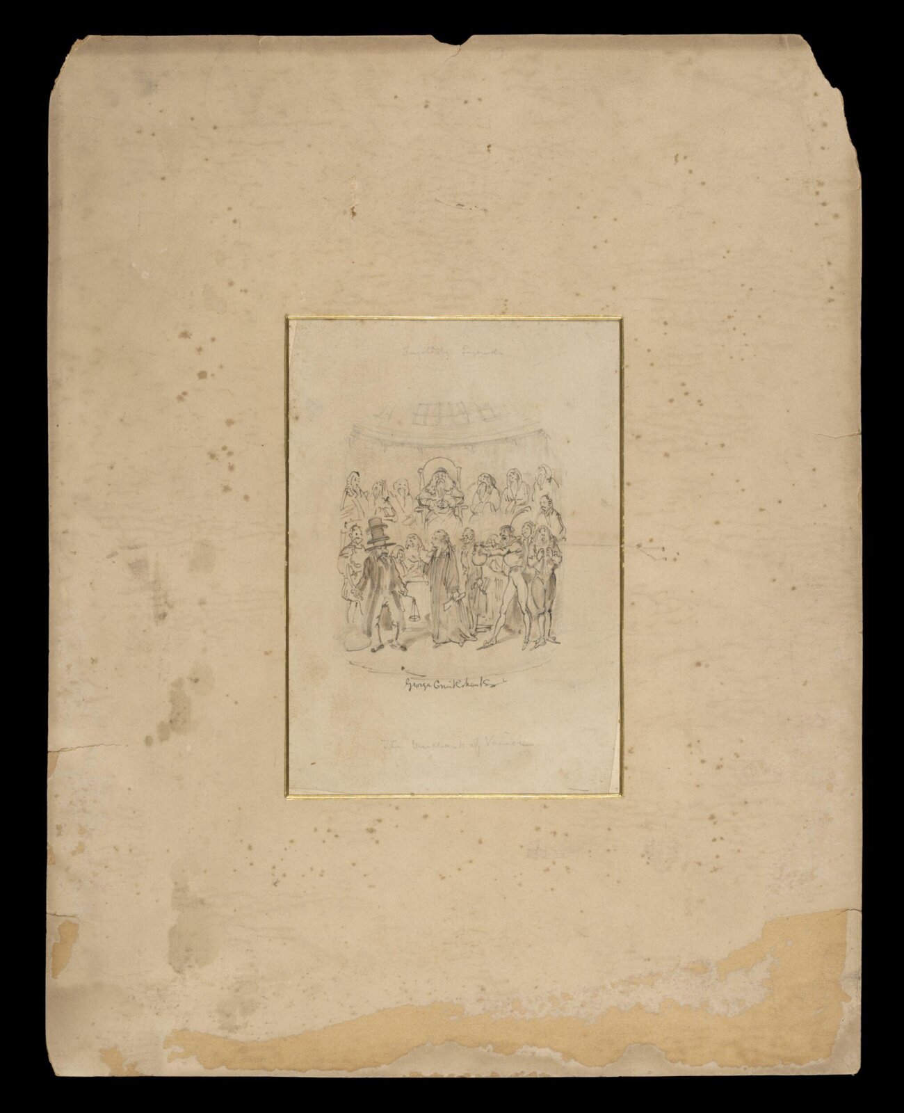 Drawing, George Cruikshank, c.1840
