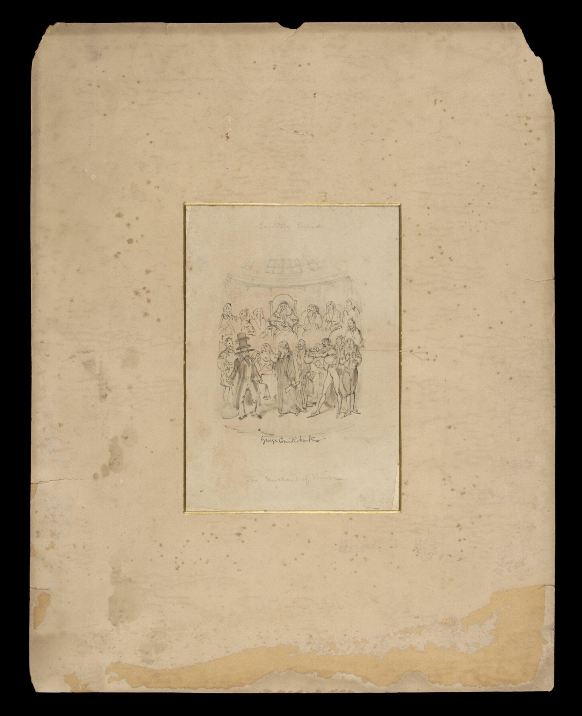 Drawing, George Cruikshank, c.1840