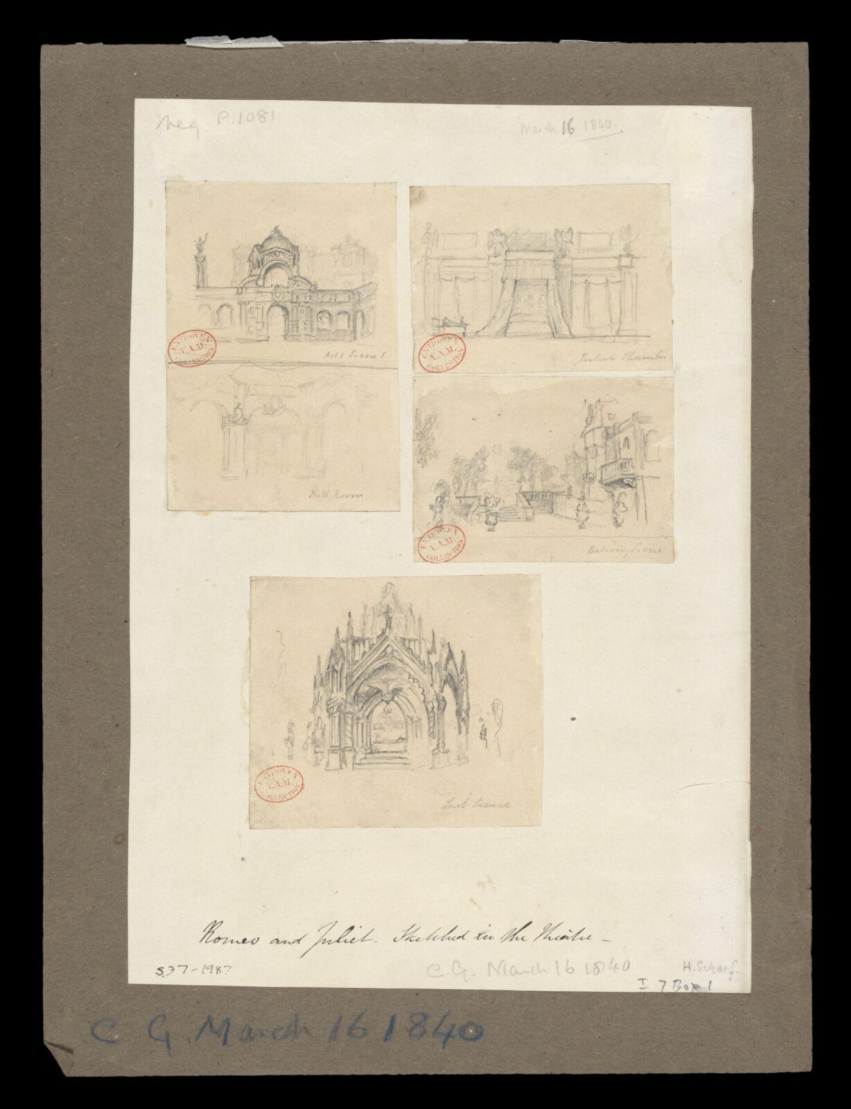 Drawing, H. Scharf, 16th March 1840