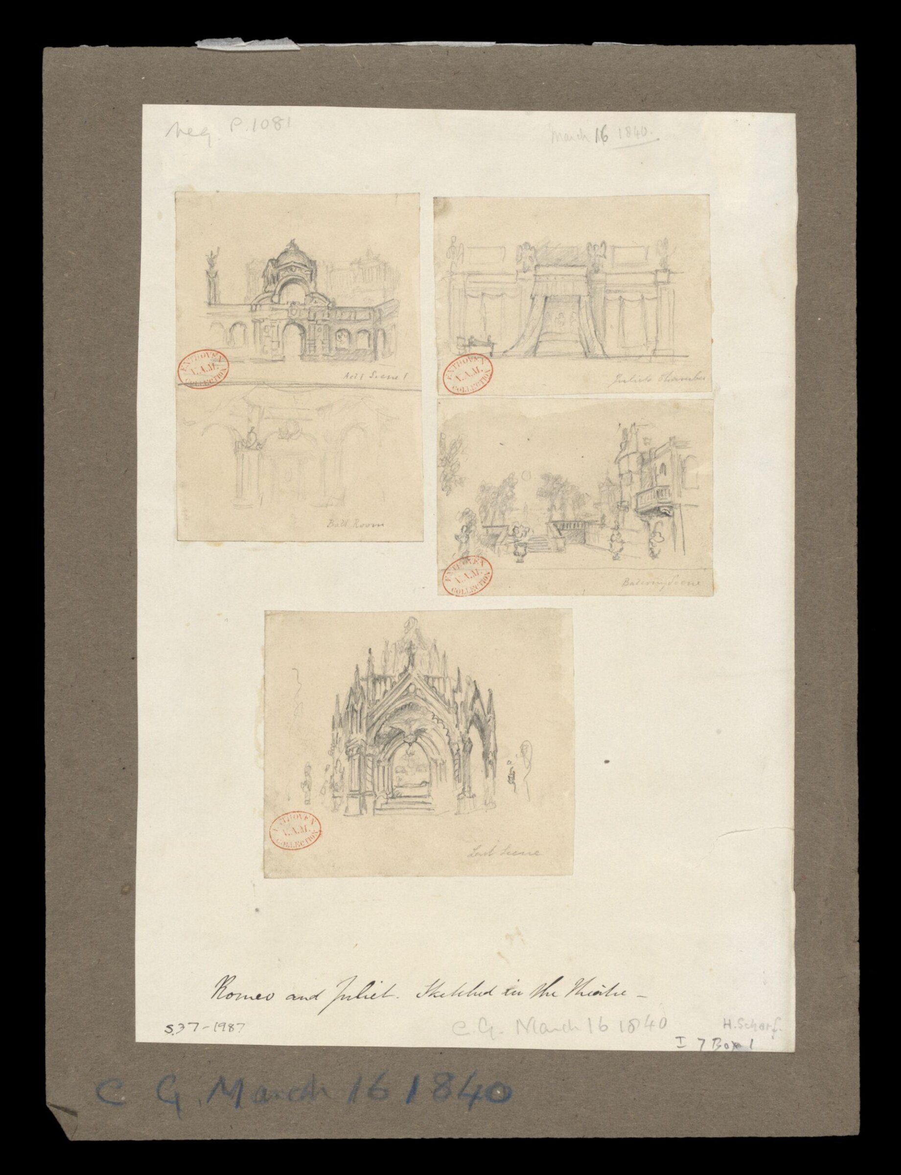 Drawing, H. Scharf, 16th March 1840