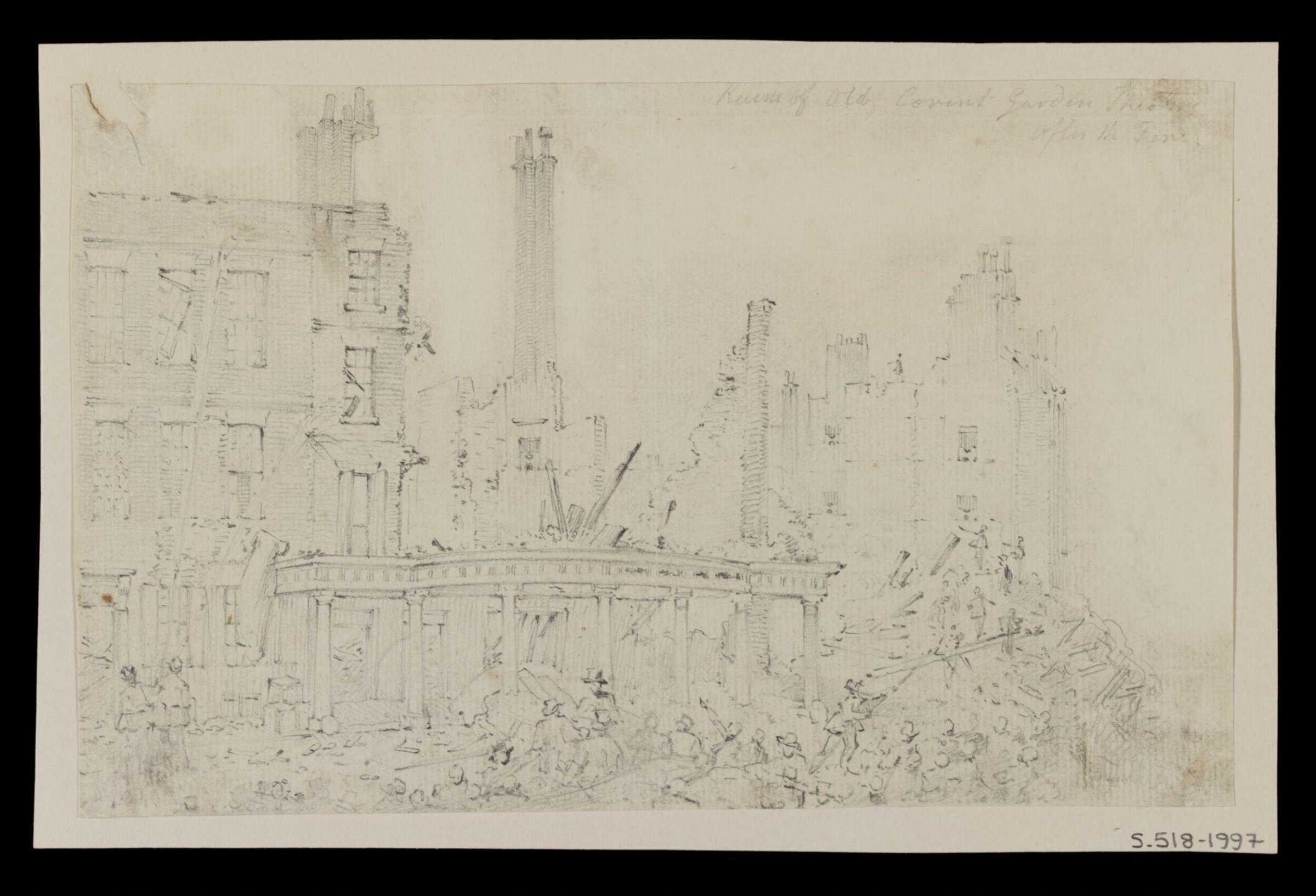 Ruins of Old Covent Garden Theatre after the Fire, William Capon