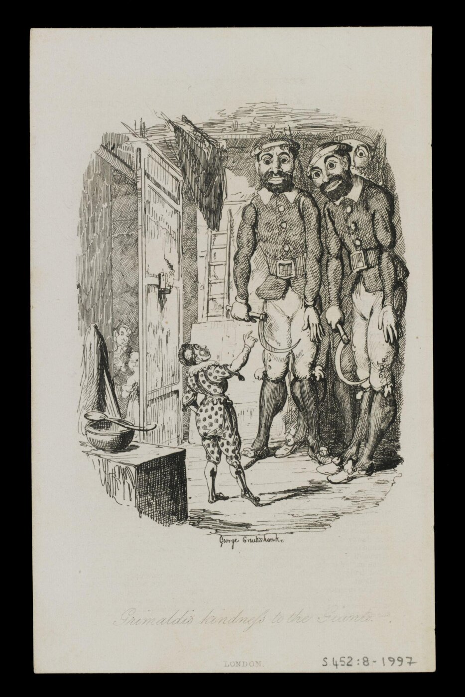 Cruikshank, George, Grimaldi's kindness to the Giants