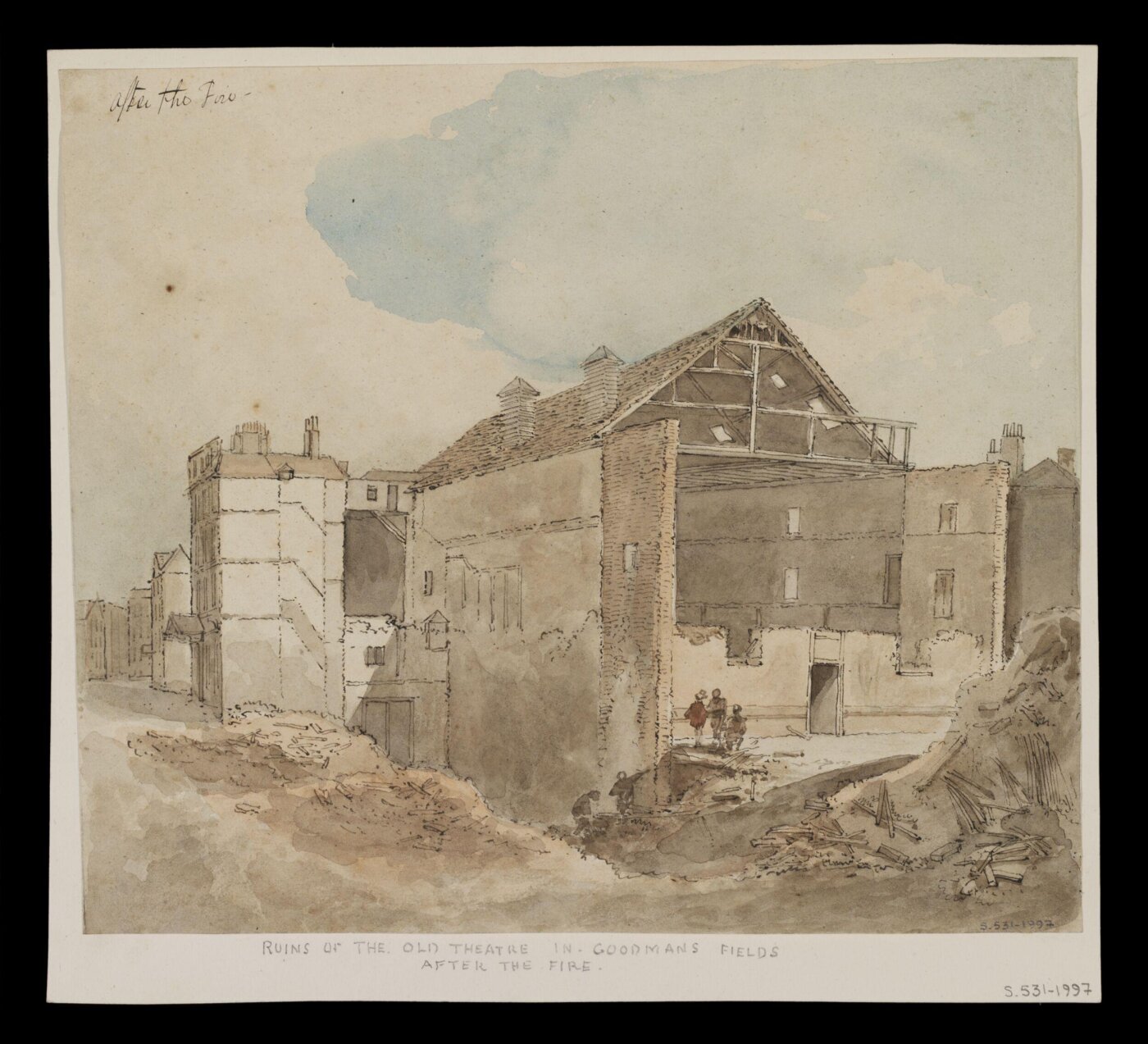 Unknown, Ruins of the Old Theatre in Goodmans Fields after the Fire