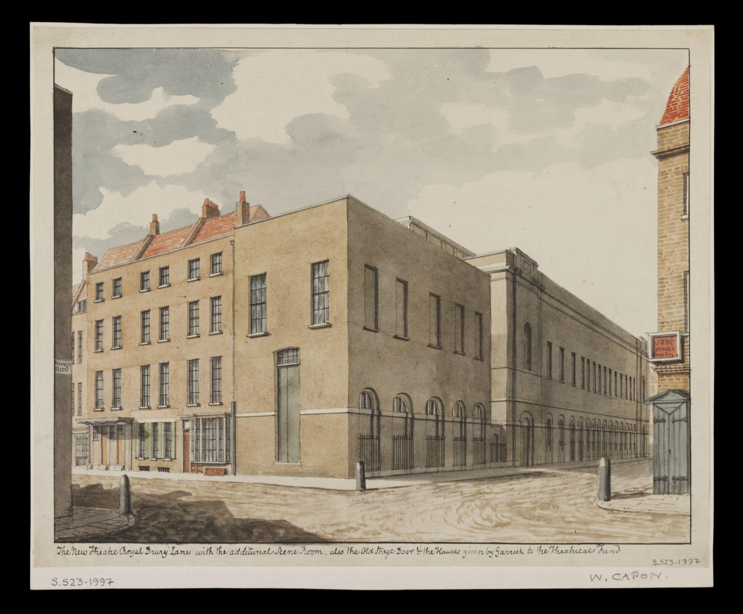 The New Theatre Royal Drury Lane with the additional Scene Room, also The Old Stage Door and the Houses given by Garrick to the Theatrical Fund, William Capon