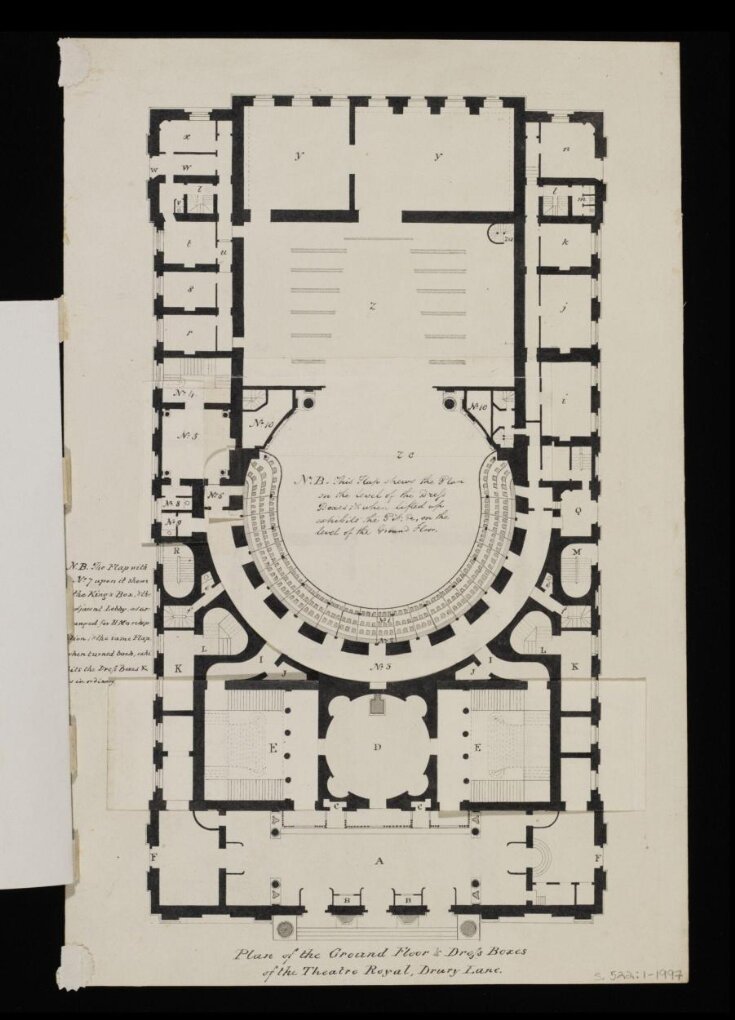 Plan of the Ground Floor and Dress Boxes of the Theatre Royal, Drury Lane top image