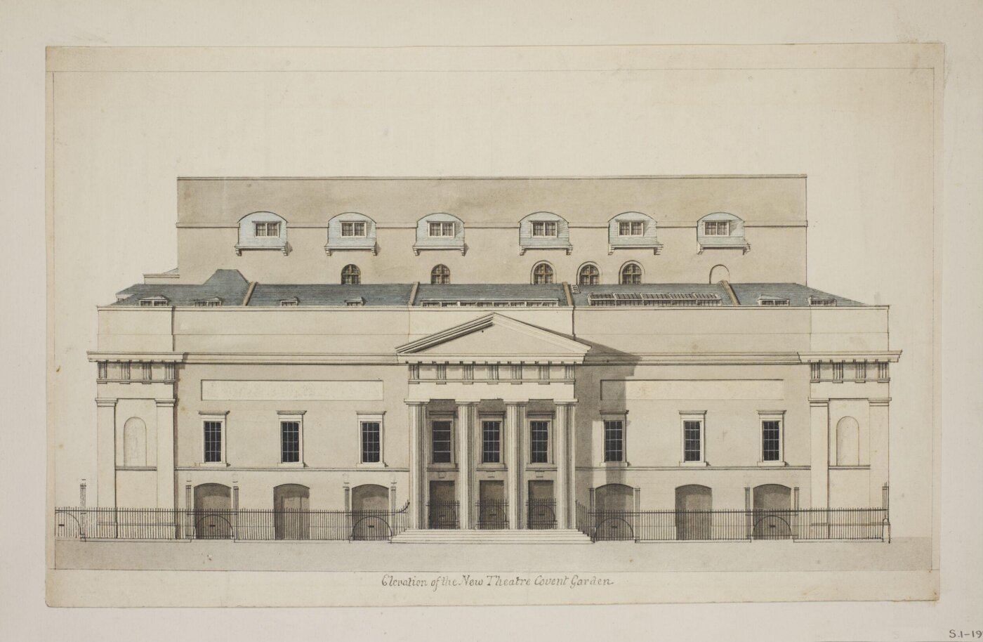 Unknown, Elevation of the New Theatre Covent Garden