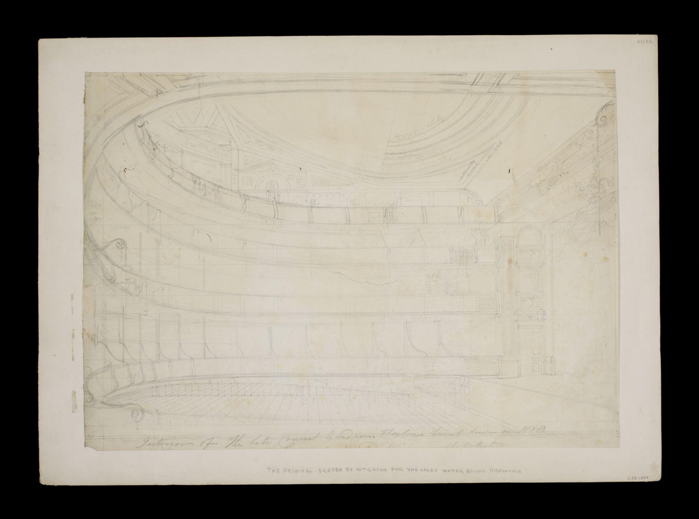 Interior of the late Covent Garden Theatre, William Capon, 1800