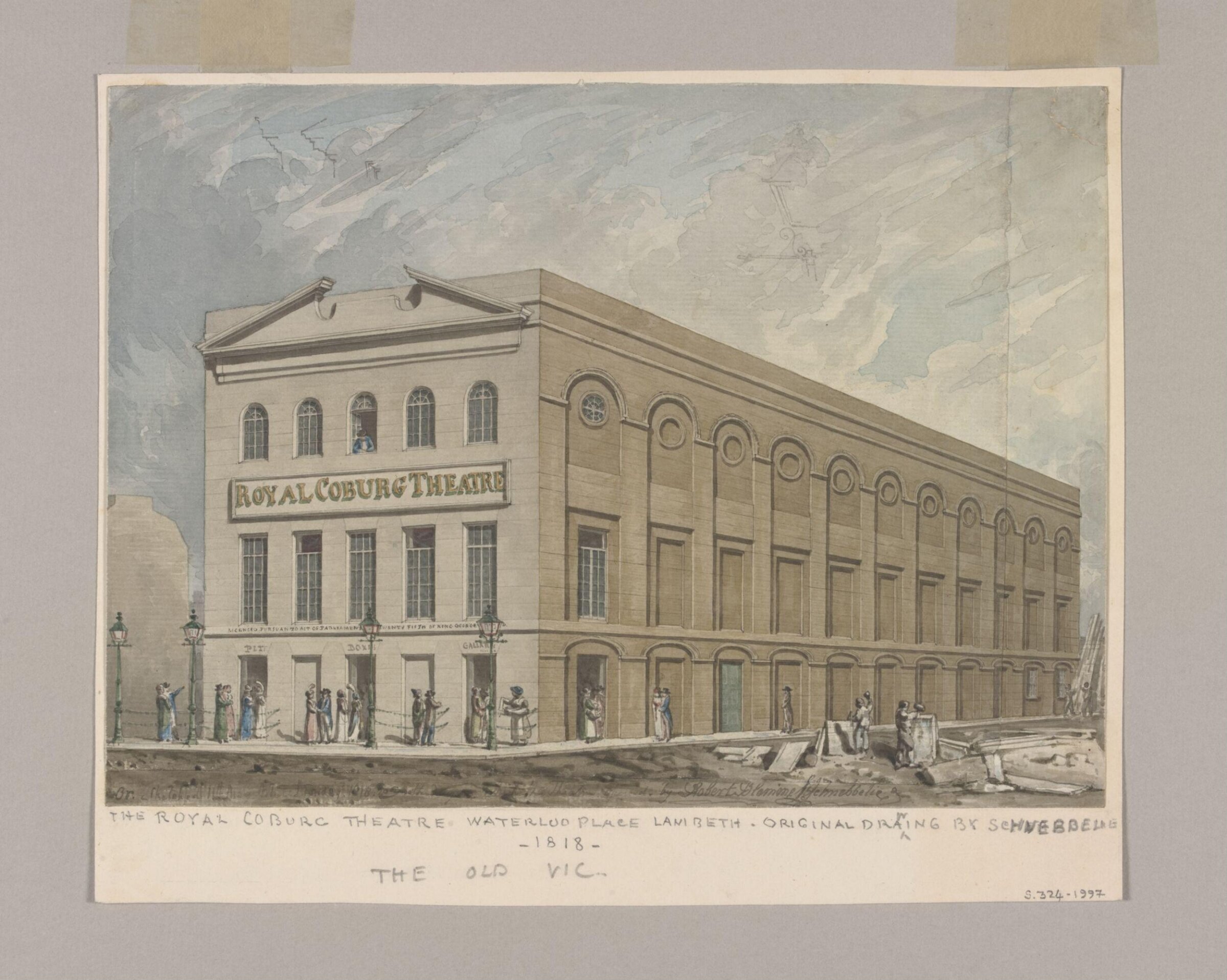 The Royal Coburg Theatre Waterloo Place Lambeth, 1818, Robert Blemmell Schnebbelie, 01/01/1819