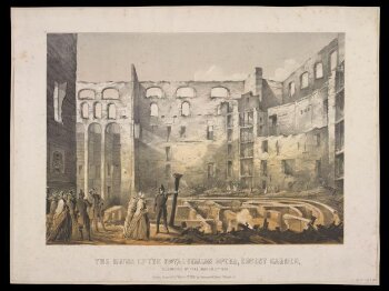 The Ruins of the Royal Italian Opera, Covent Garden, destroyed by fire, March 5th 1856