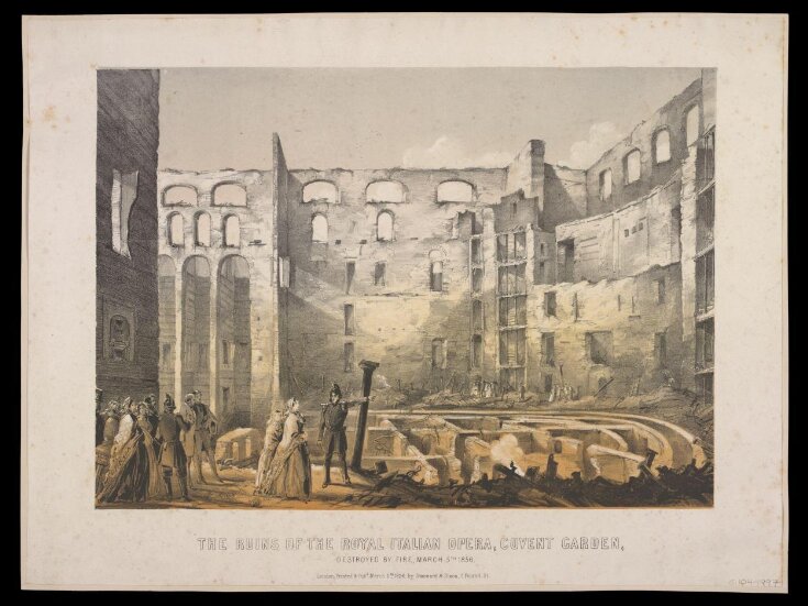 The Ruins of the Royal Italian Opera, Covent Garden, destroyed by fire, March 5th 1856 top image