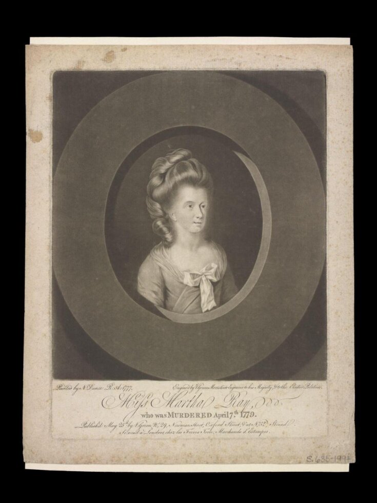 Miss Martha Ray who was Murdered April 7th, 1779. top image