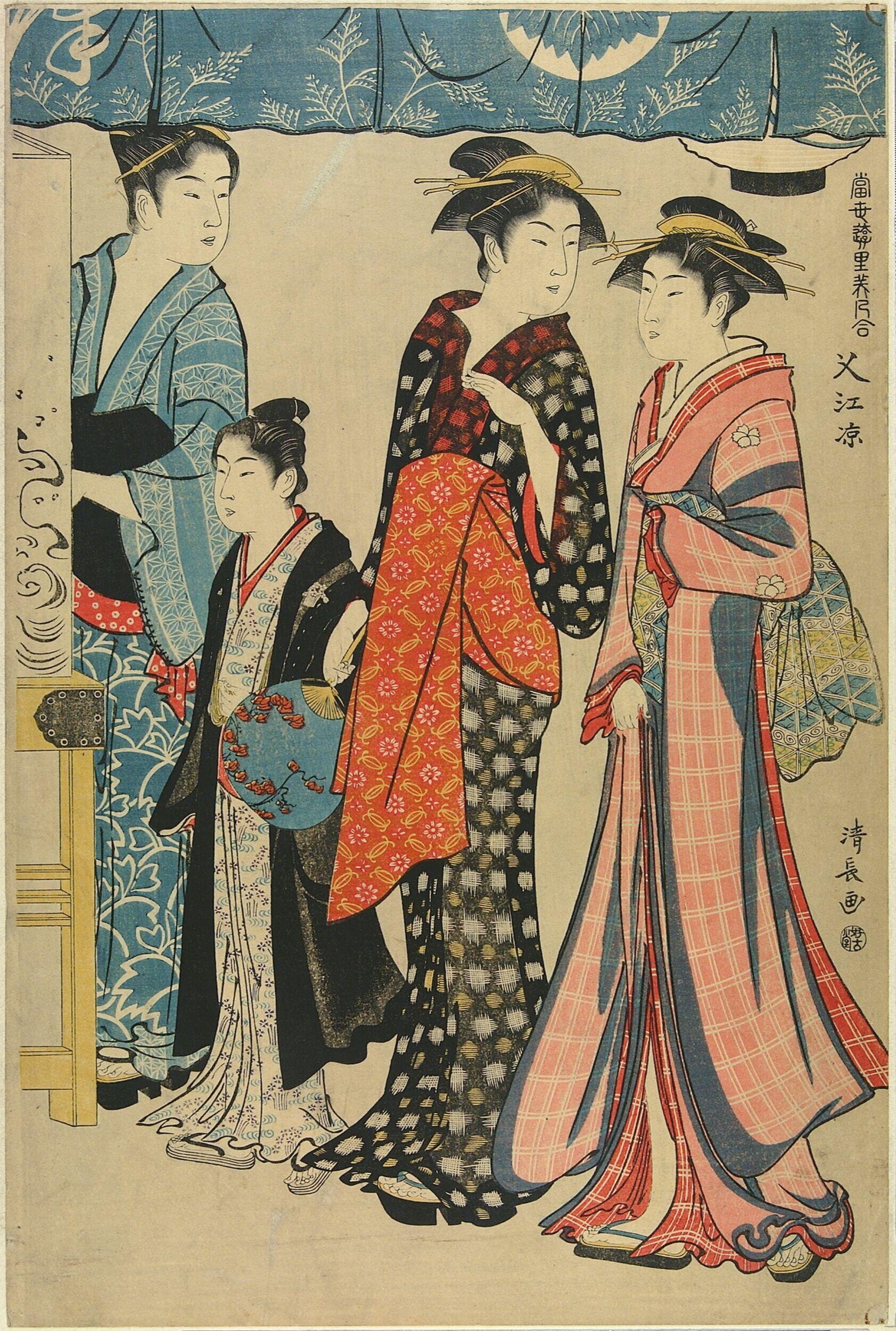 'Tosei Yuri Bijin Awase (Beauties of the Contemporary Gay Quarters Compared)' by Torii Kiyonaga