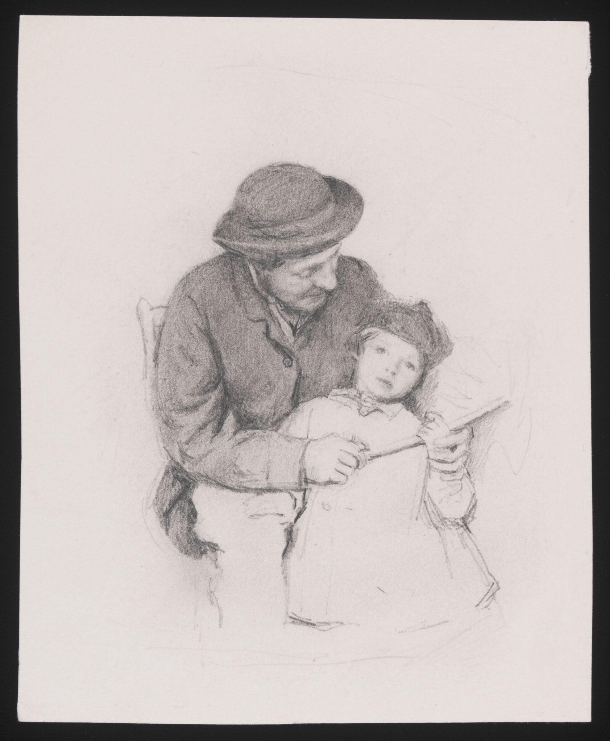 A seated man with a little girl, Joseph Clark, late 19th century-first quarter of 20th century