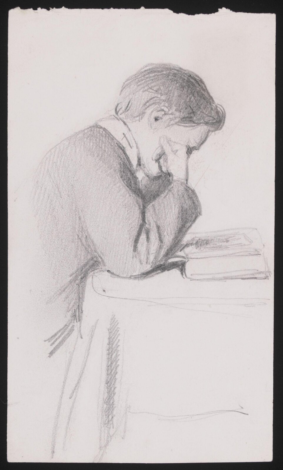 Boy reading (perhaps the artist's son Wilfrid), Joseph Clark, late 19th century-first quarter of 20th century