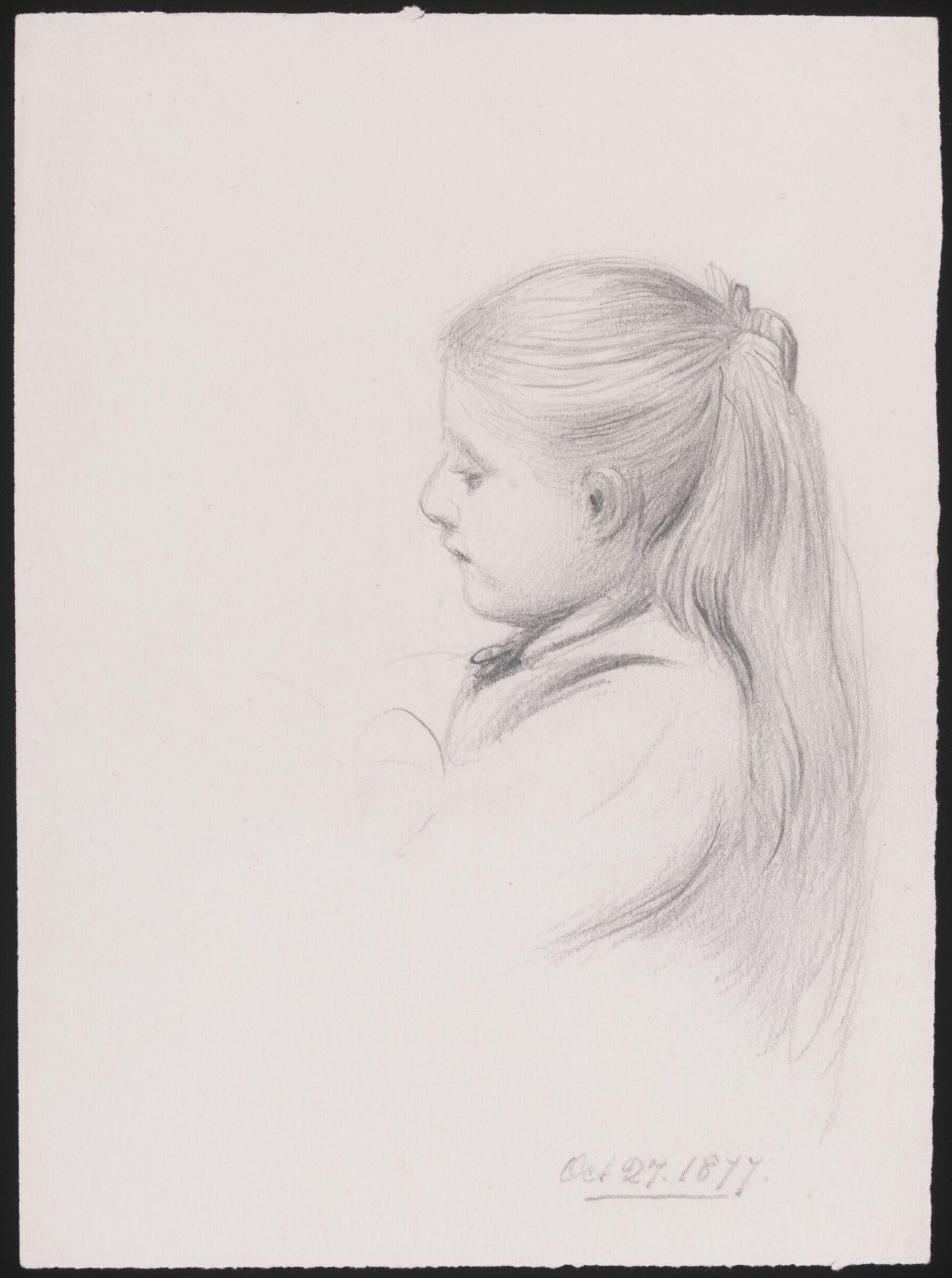 Portrait of a young girl (perhaps Annie Susan, known as Poppie, the eldest daughter of the artist), Joseph Clark, late 19th century-first quarter of 20th century