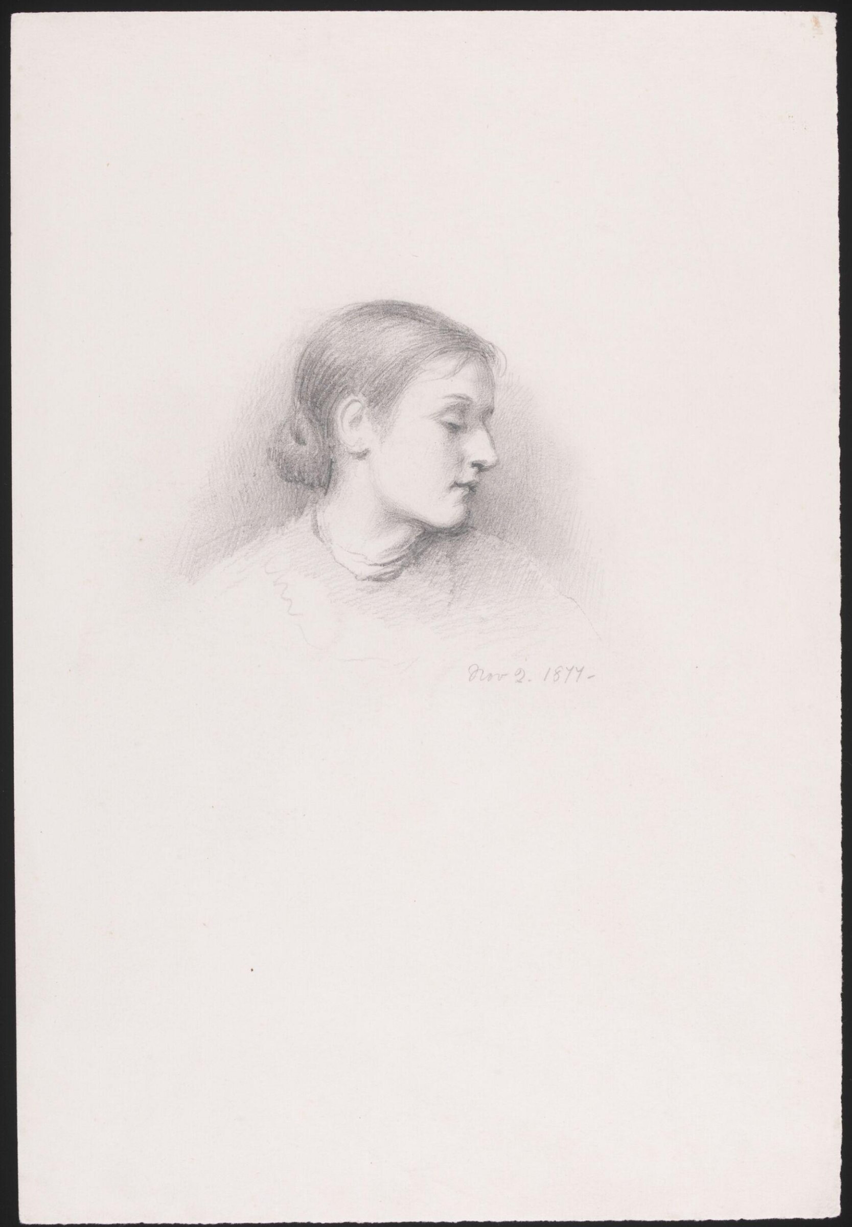 Portrait of a woman (probably Annie, the artist's wife), Joseph Clark, 1877