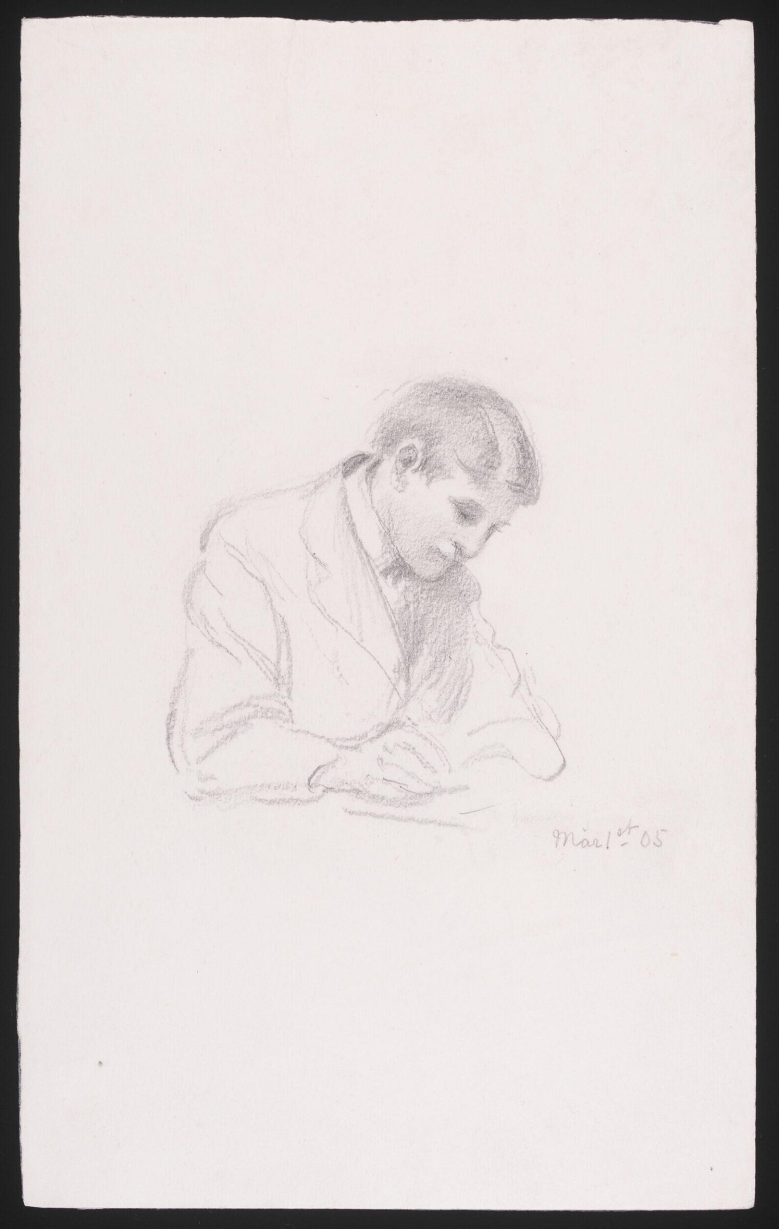 Young man reading at a table (perhaps the artist's son Wilfrid), Joseph Clark, 1905