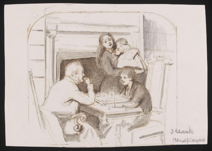 Sketch for the painting 'Chess Players' top image