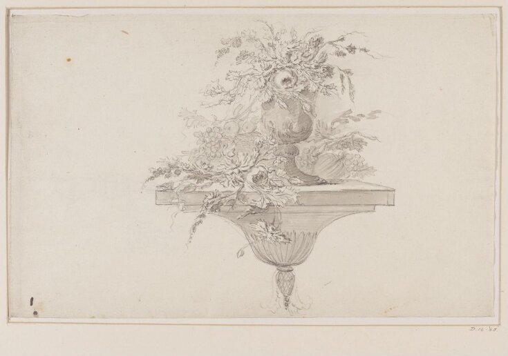  recto: Floral Still-life in a Goblet on a Decorative Wall Bracket top image